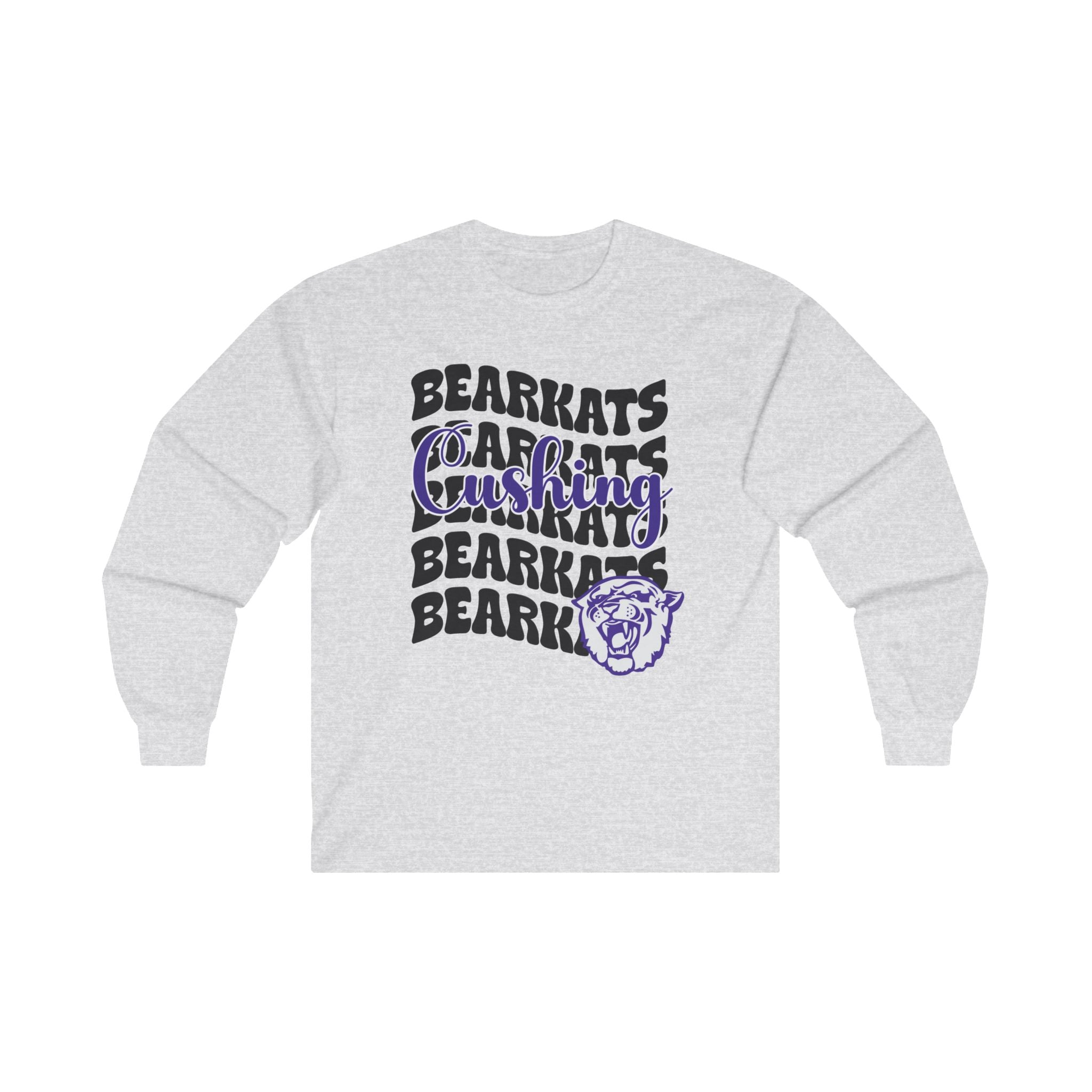 Gildan School Spirit Long Sleeve Tee  | CUSHING BEARKATS | STACKED LOGO