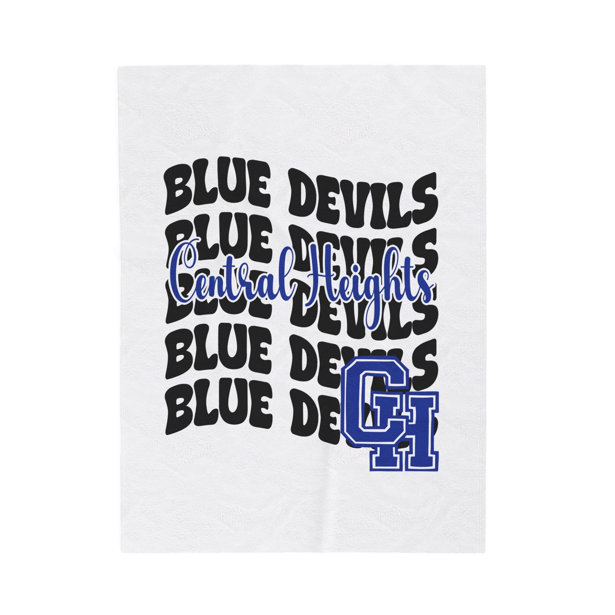 SCHOOL SPIRIT BLANKET | STACKED CENTRAL HEIGHTS BLUE DEVILS