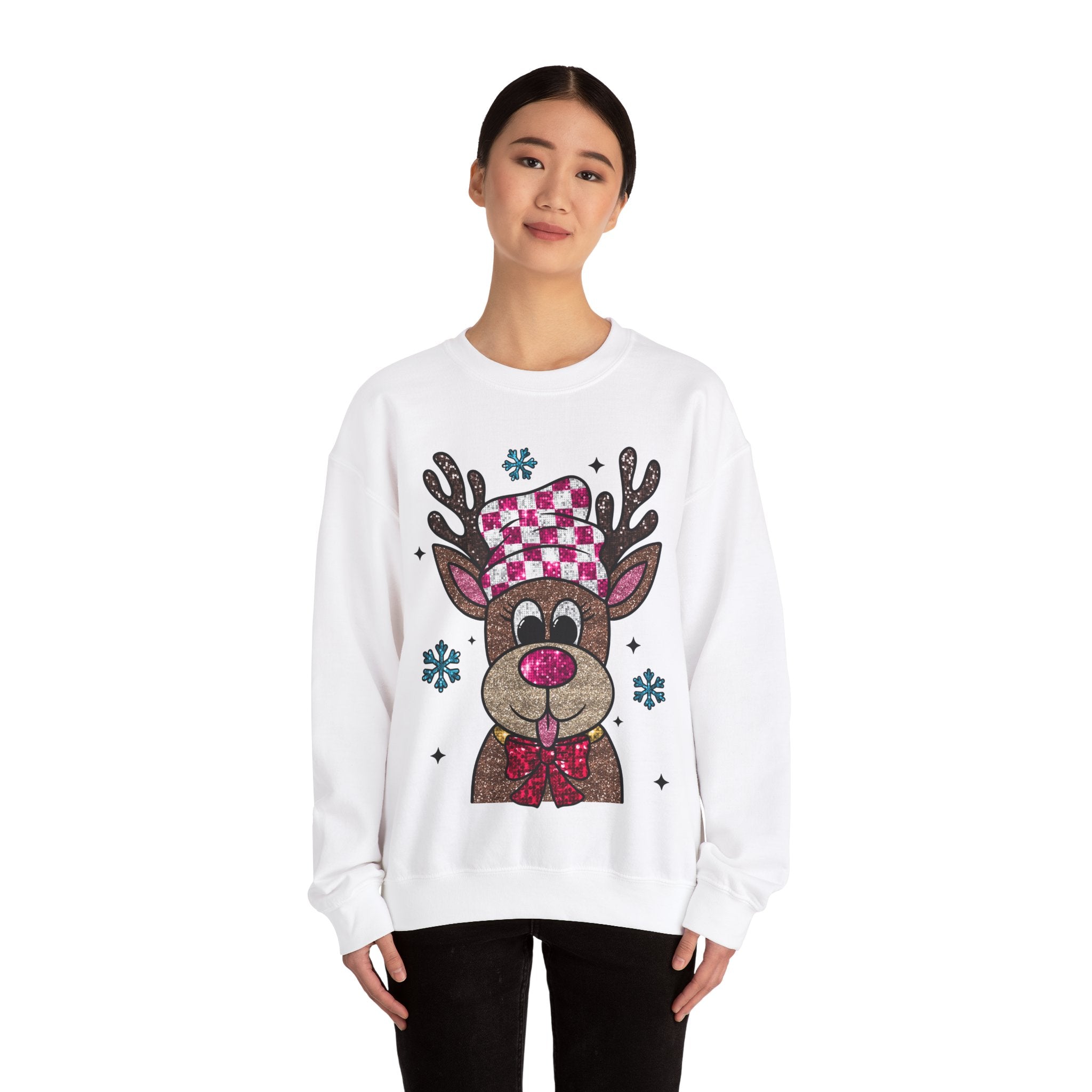 Gildan Cozy Rudolph Christmas Crewneck Sweatshirt