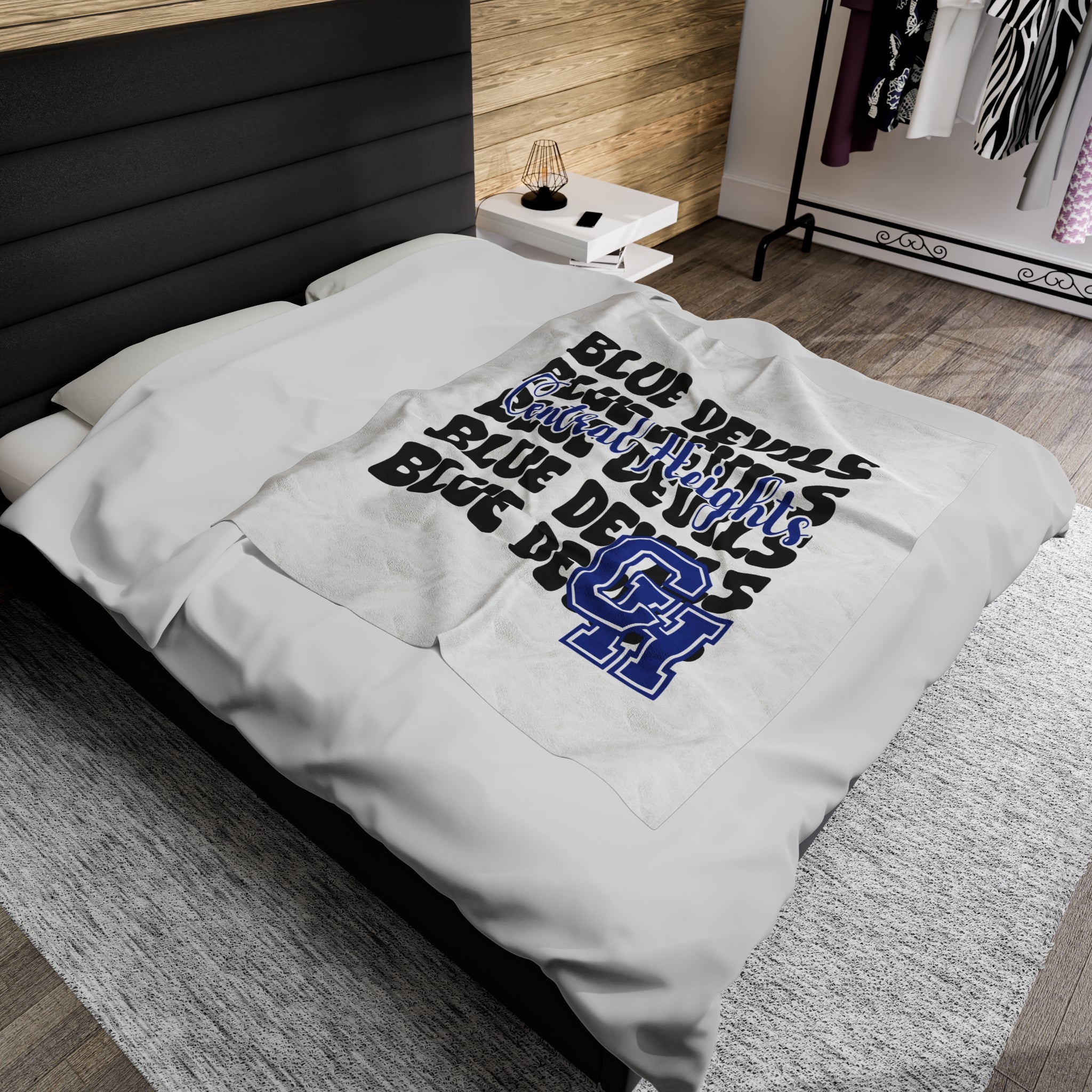 SCHOOL SPIRIT BLANKET | STACKED CENTRAL HEIGHTS BLUE DEVILS