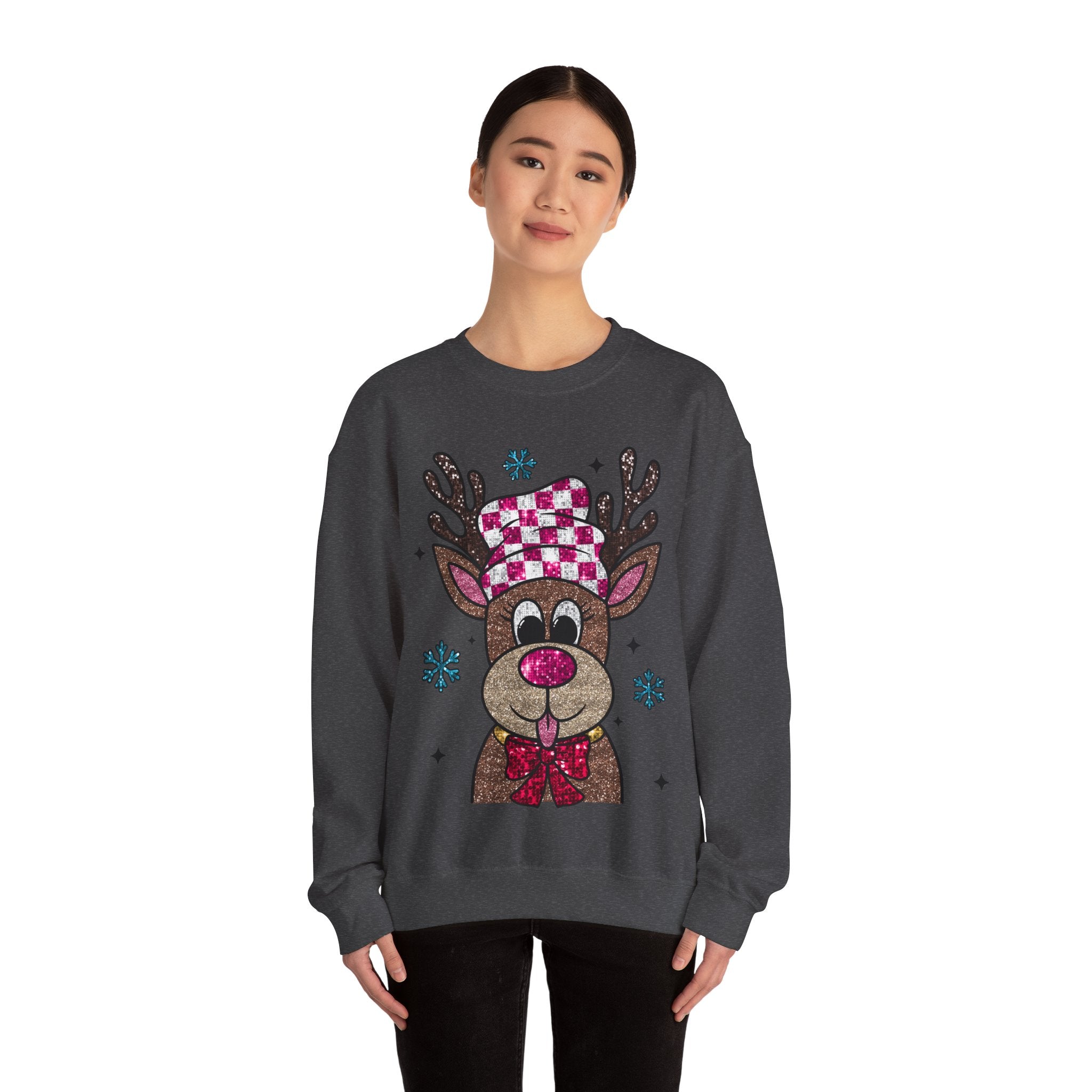 Gildan Cozy Rudolph Christmas Crewneck Sweatshirt