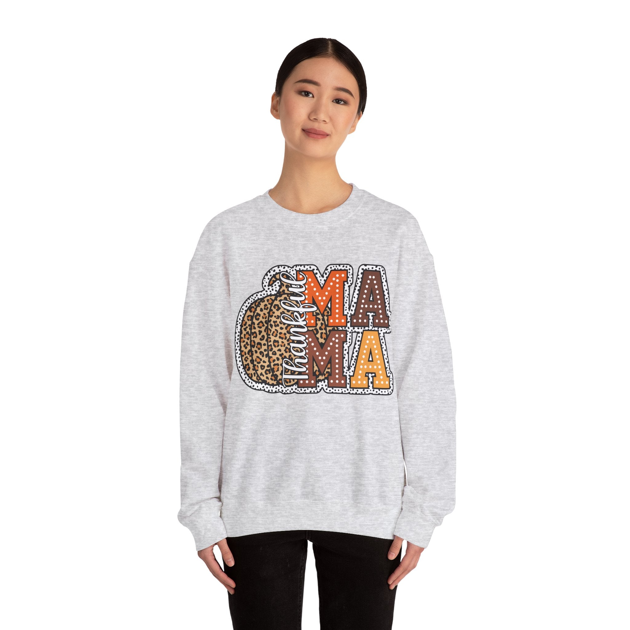 Gildan Leopard Pumpkin Mama Crewneck Sweatshirt - Fall Fashion for Moms