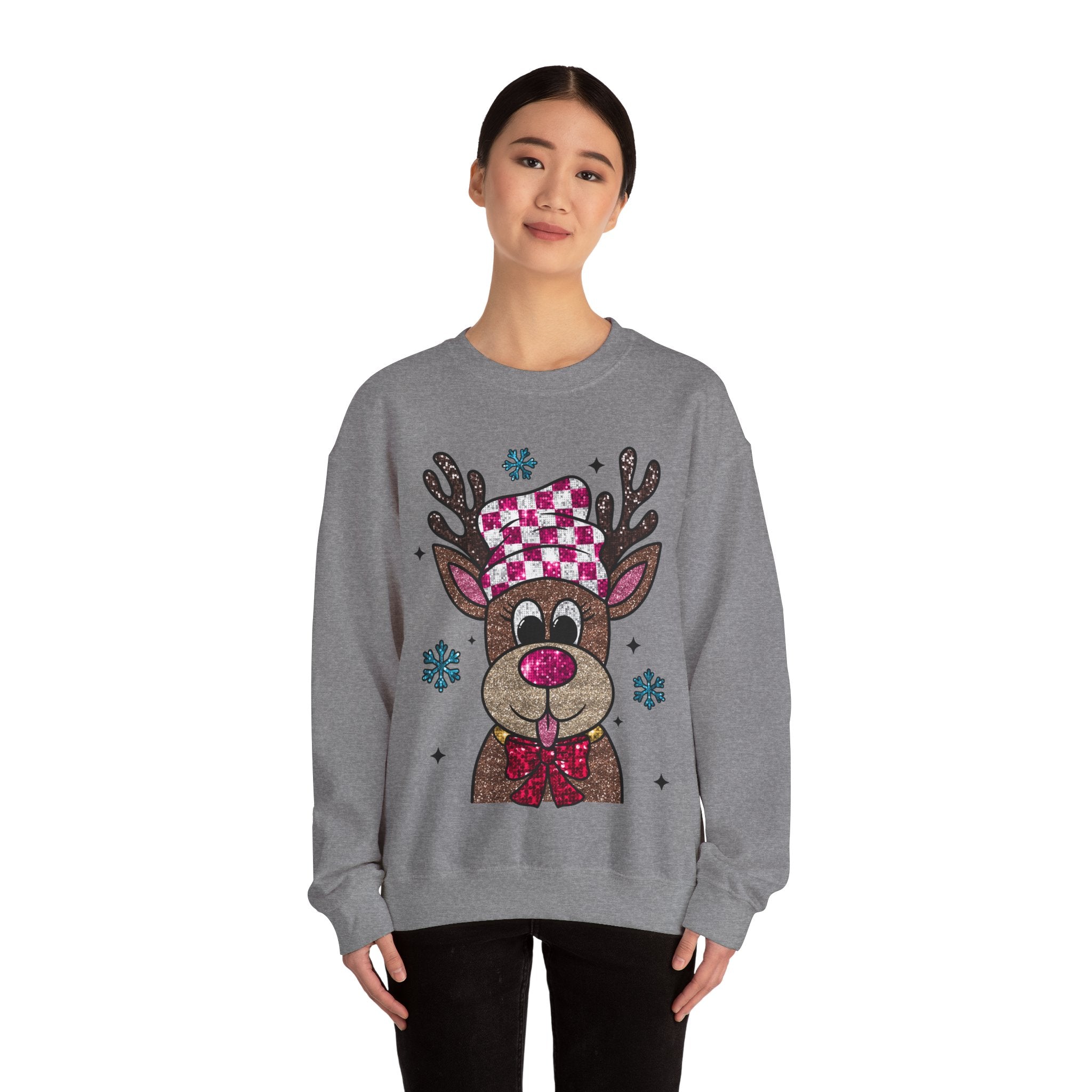 Gildan Cozy Rudolph Christmas Crewneck Sweatshirt