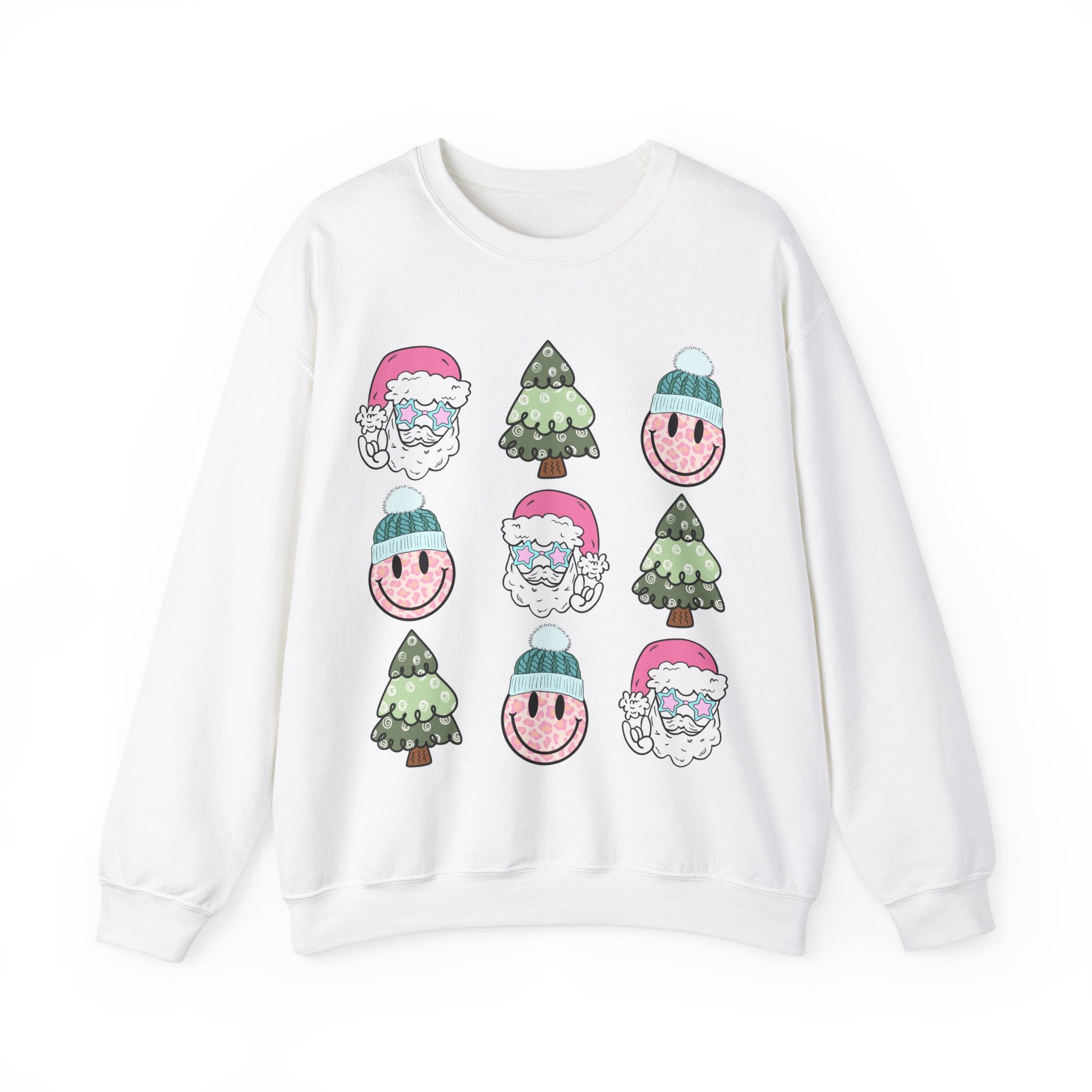 Gildan Festive Cheer Unisex Crewneck Sweatshirt - Christmas Trees & Santa Designs