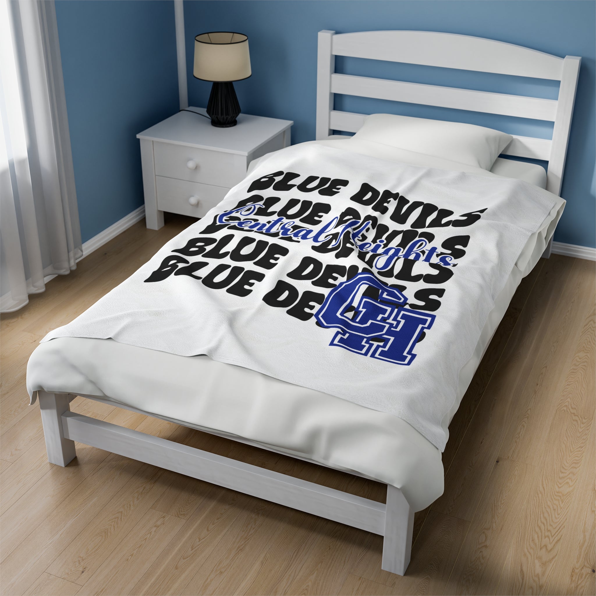 SCHOOL SPIRIT BLANKET | STACKED CENTRAL HEIGHTS BLUE DEVILS