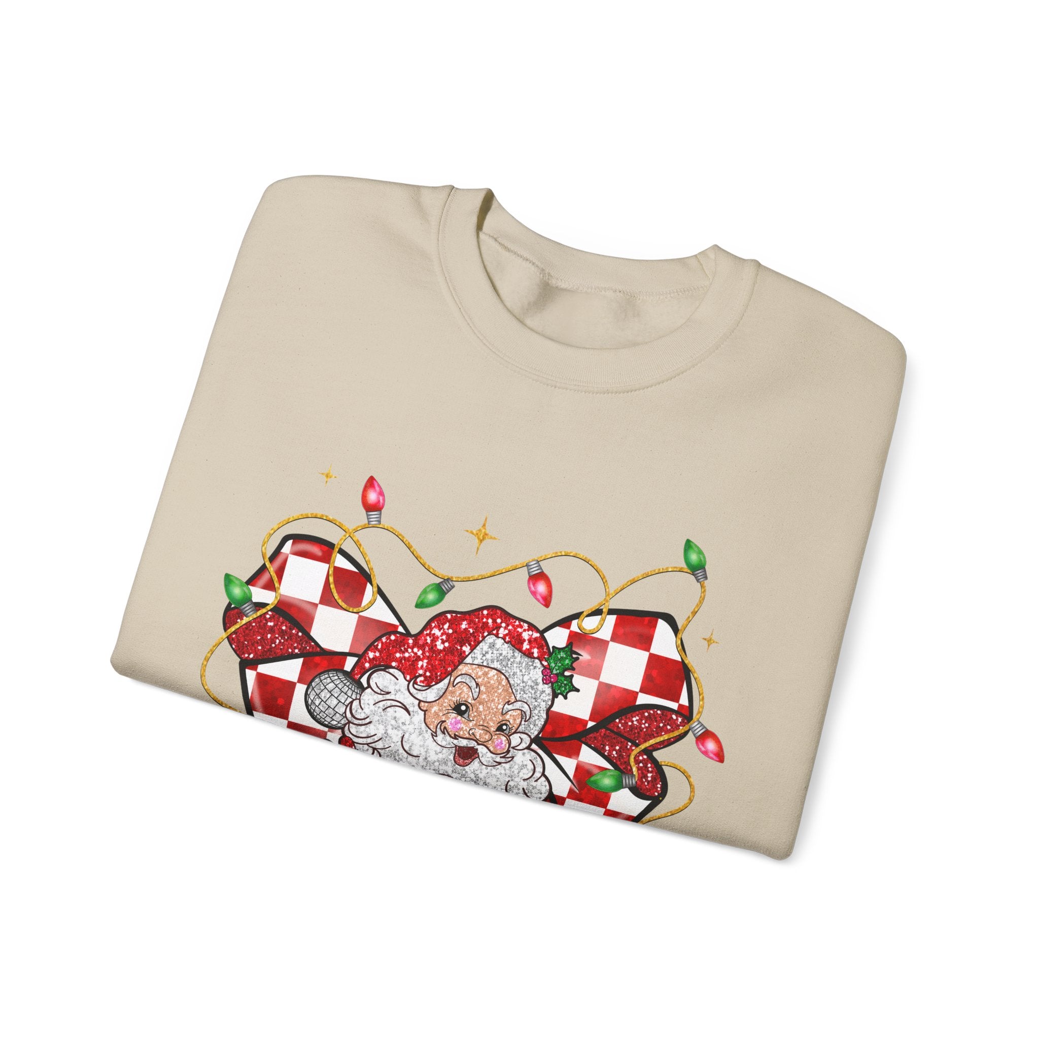 Gildan Festive Santa Heart Crewneck Sweatshirt