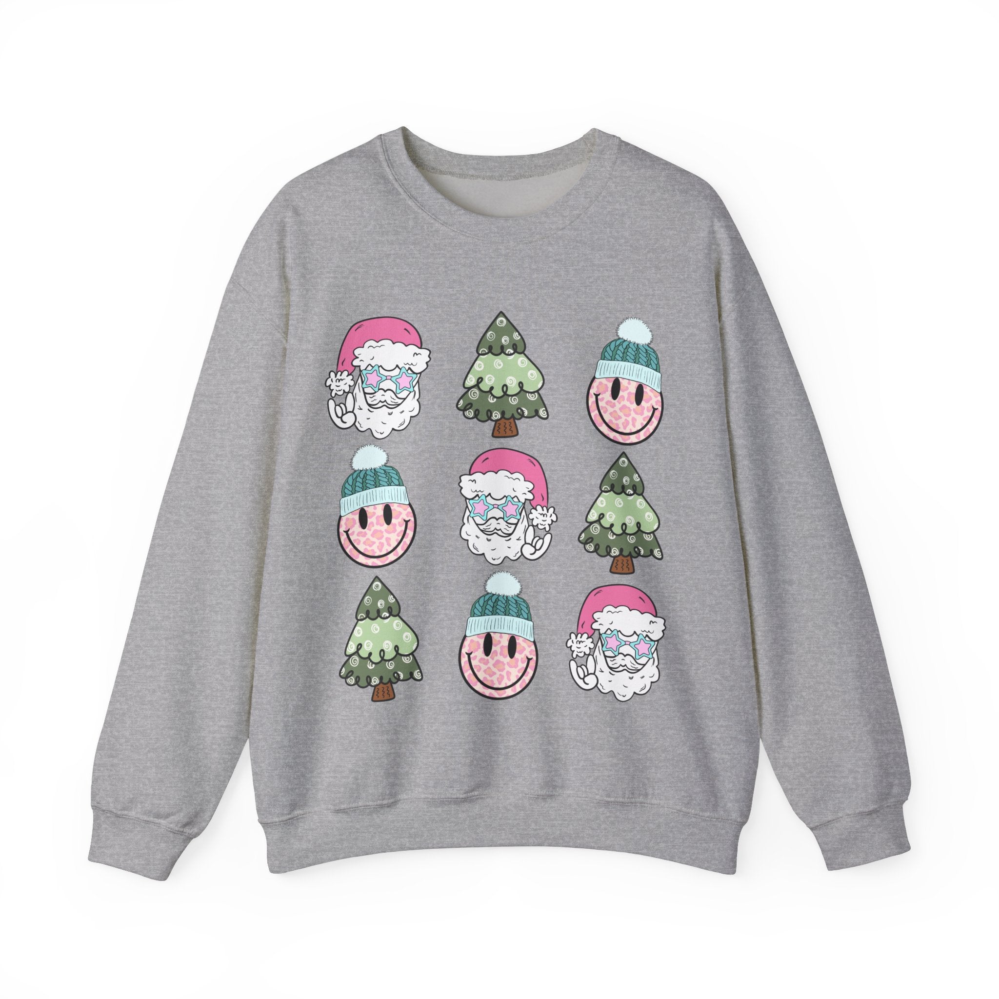 Gildan Festive Cheer Unisex Crewneck Sweatshirt - Christmas Trees & Santa Designs