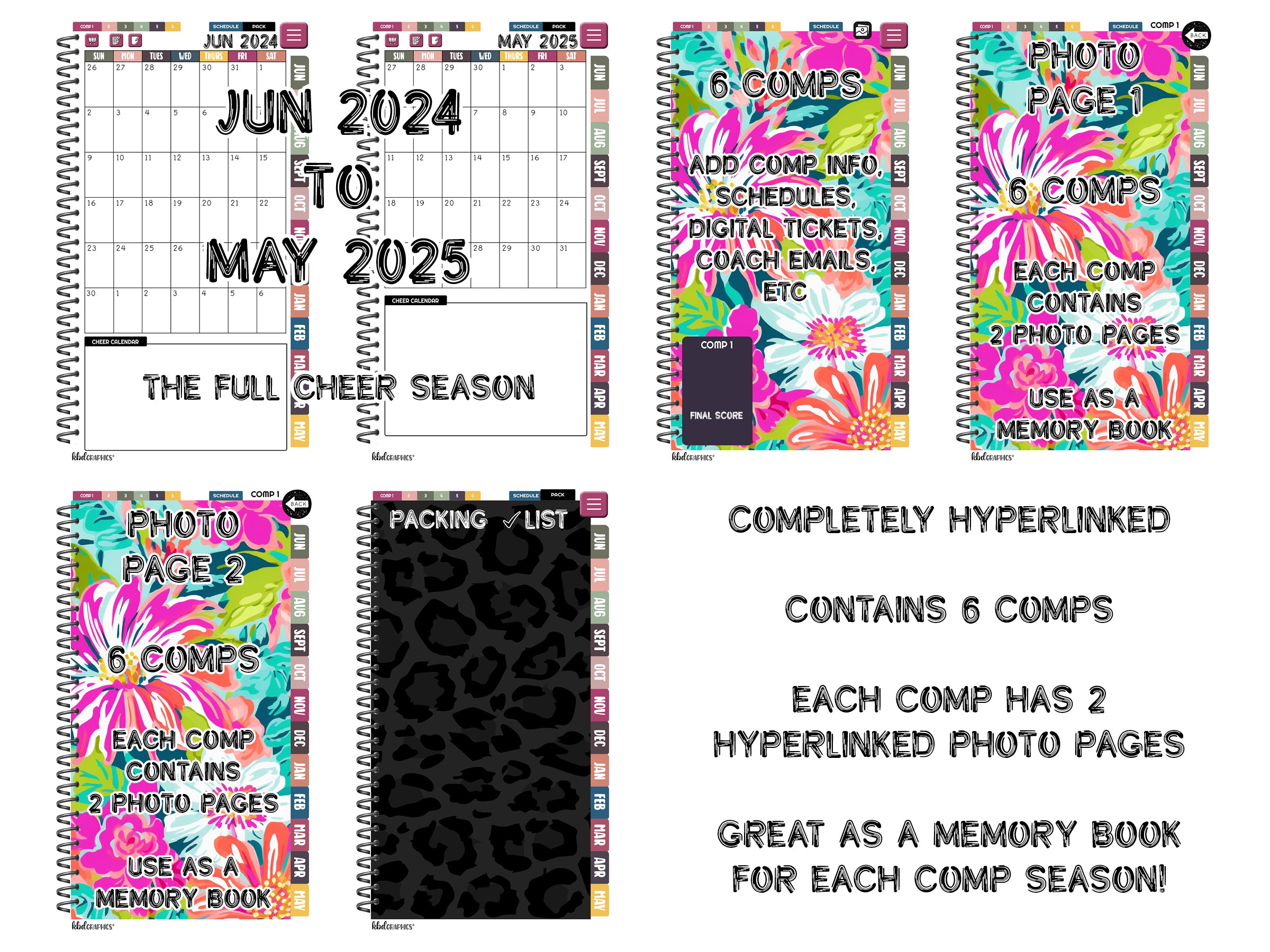 2024 2025 PhoneLife Cheer Digital Planner | SUMMER FLORAL