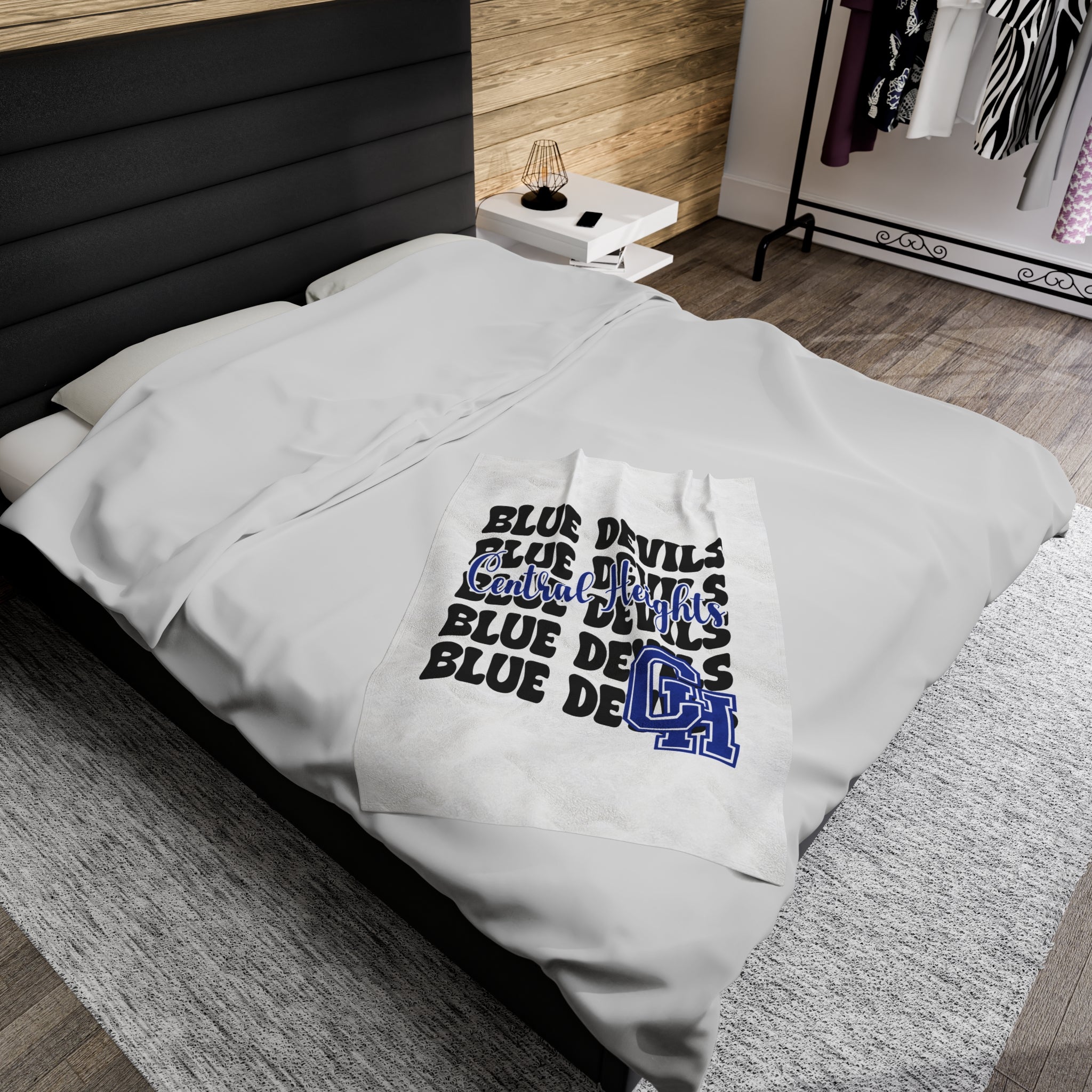 SCHOOL SPIRIT BLANKET | STACKED CENTRAL HEIGHTS BLUE DEVILS