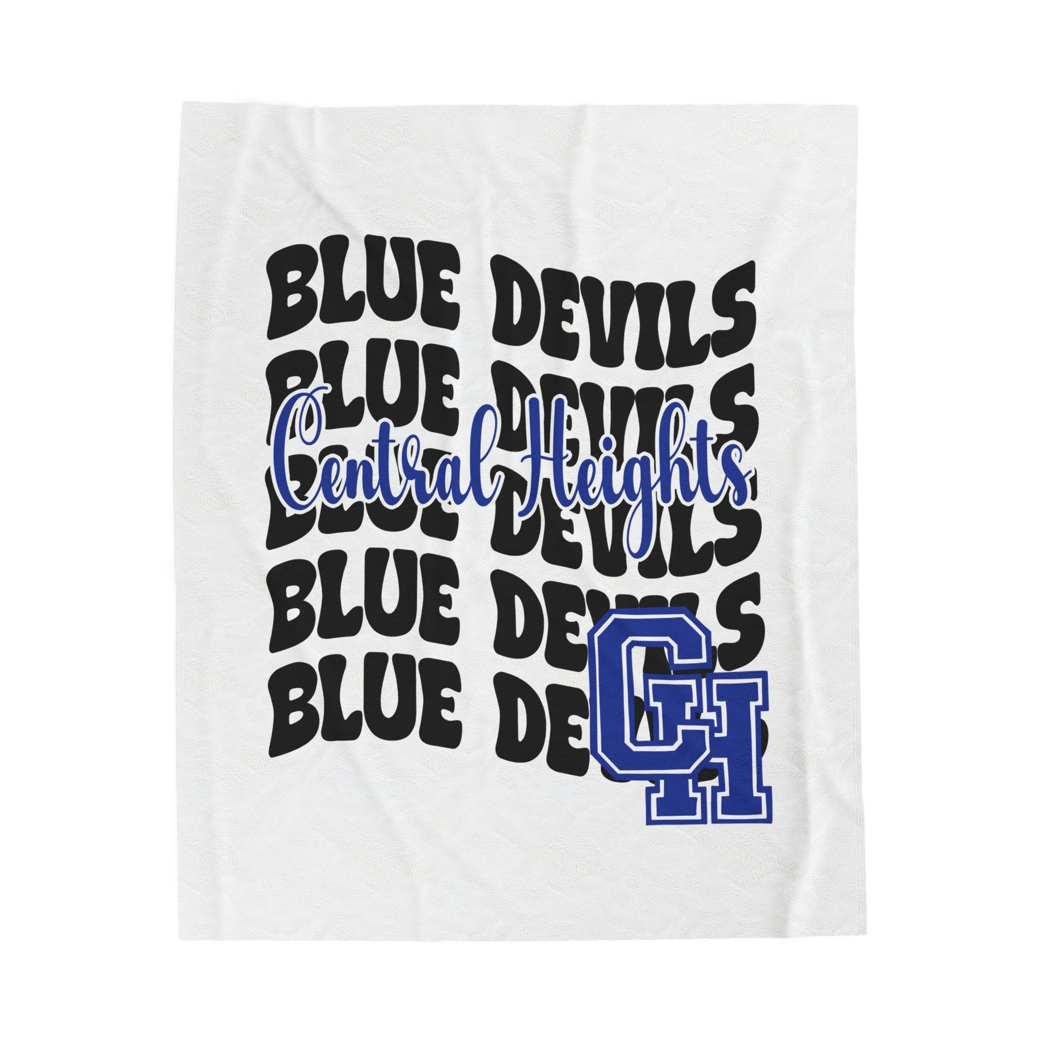 SCHOOL SPIRIT BLANKET | STACKED CENTRAL HEIGHTS BLUE DEVILS