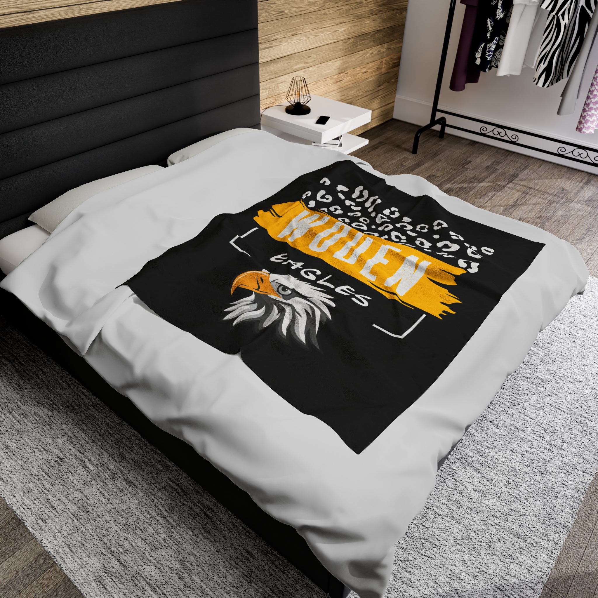 SCHOOL SPIRIT BLANKET | WODEN EAGLES | BLACK LEOPARD FRAME LOGO