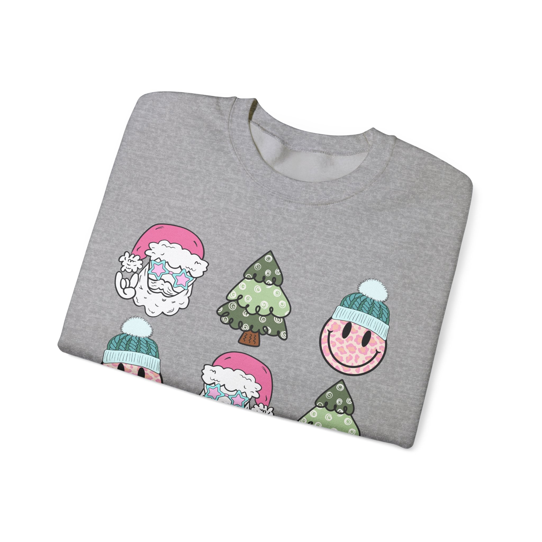 Gildan Festive Cheer Unisex Crewneck Sweatshirt - Christmas Trees & Santa Designs