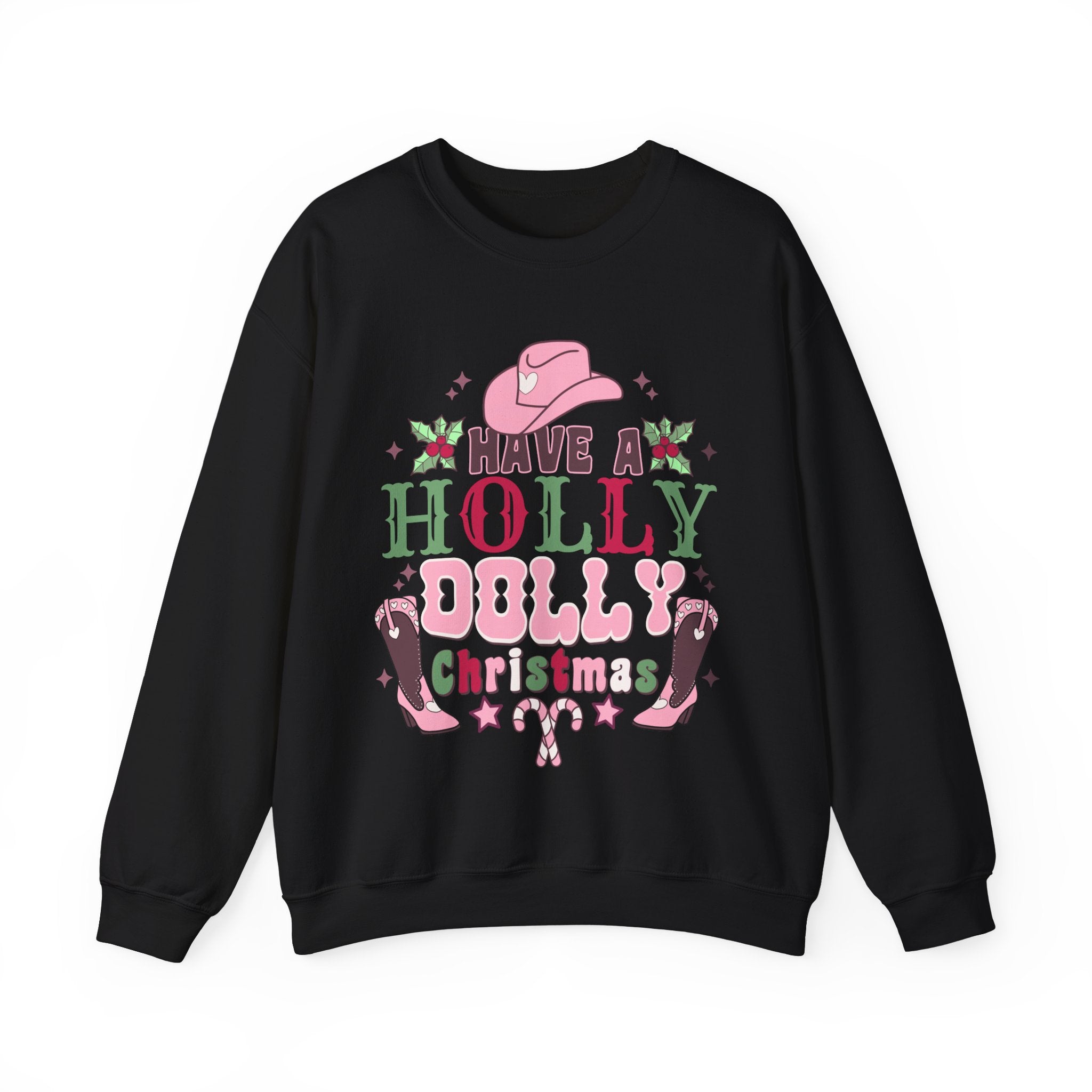 Gildan Have a Holly Dolly Christmas Sweatshirt - Unisex Heavy Blend Crewneck