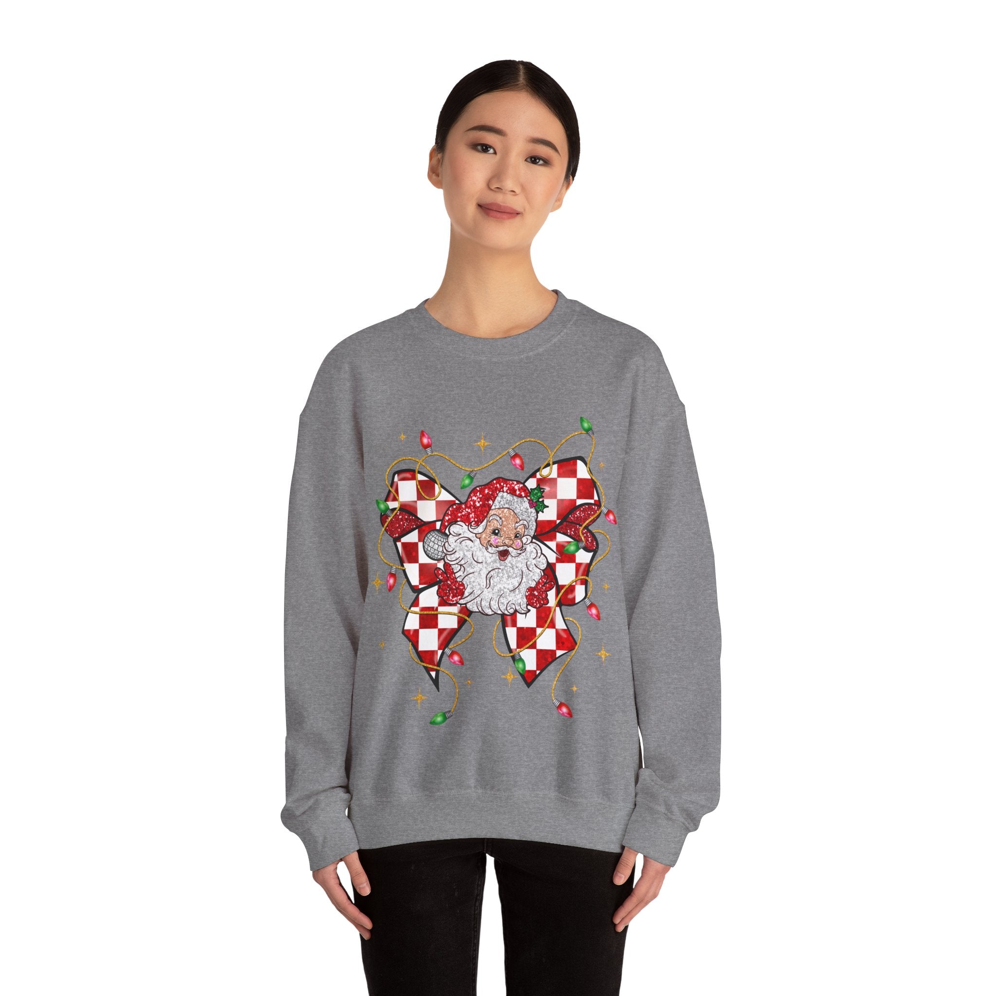 Gildan Festive Santa Heart Crewneck Sweatshirt