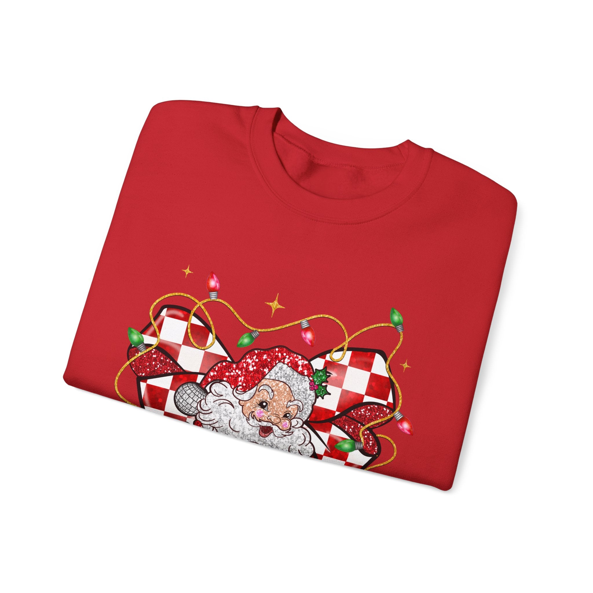 Gildan Festive Santa Heart Crewneck Sweatshirt