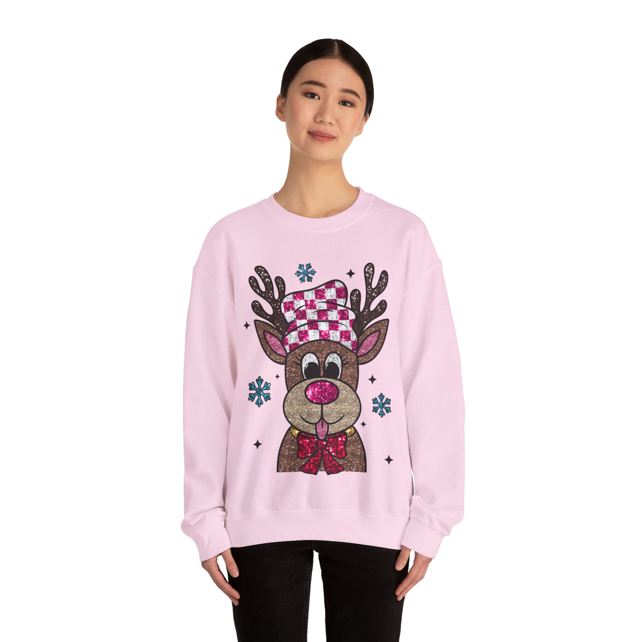 Gildan Cozy Rudolph Christmas Crewneck Sweatshirt