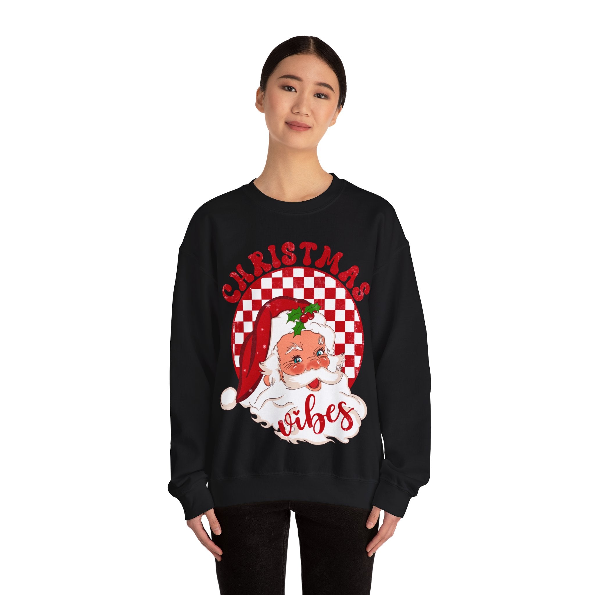 Gildan Festive Christmas Vibes Unisex Crewneck Sweatshirt