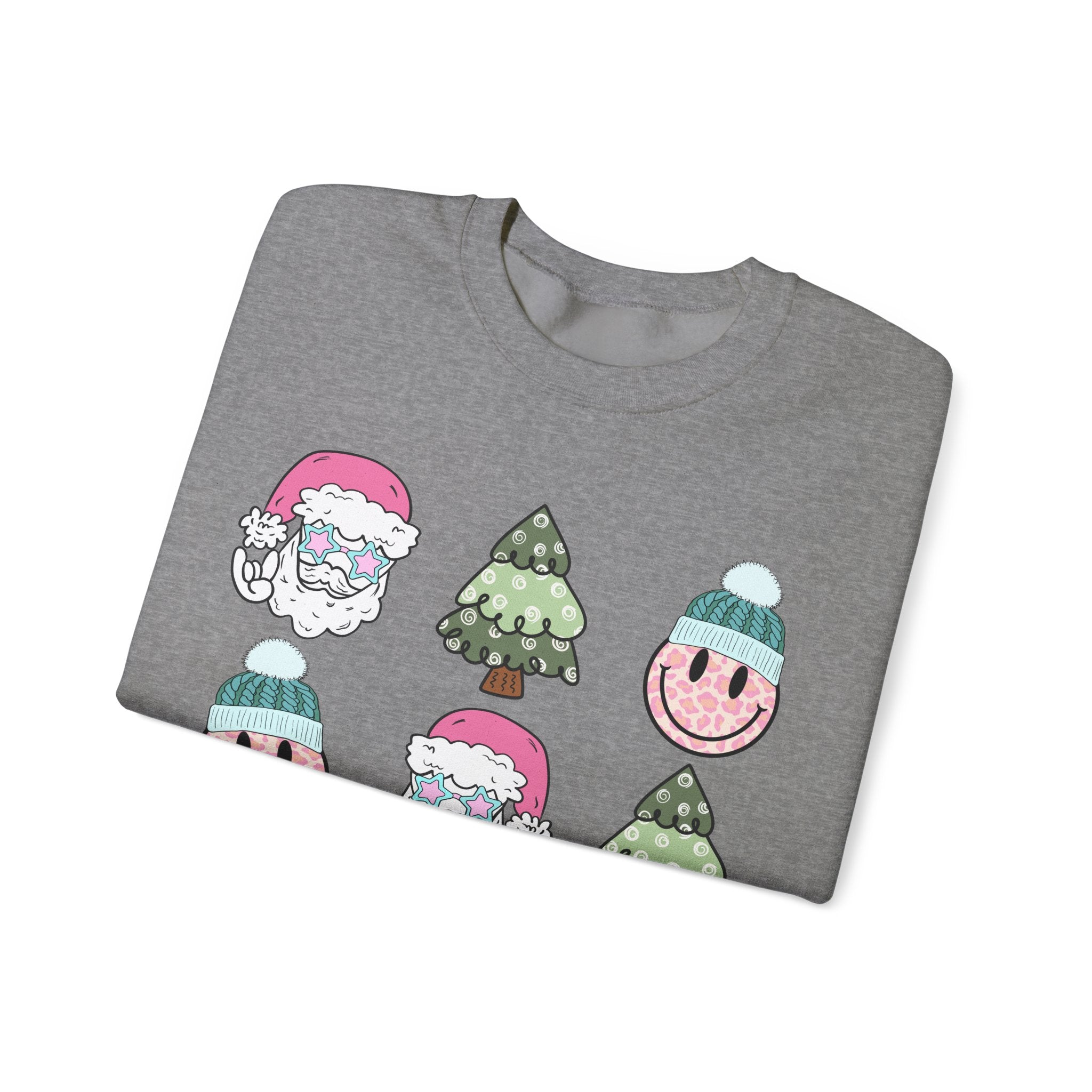 Gildan Festive Cheer Unisex Crewneck Sweatshirt - Christmas Trees & Santa Designs