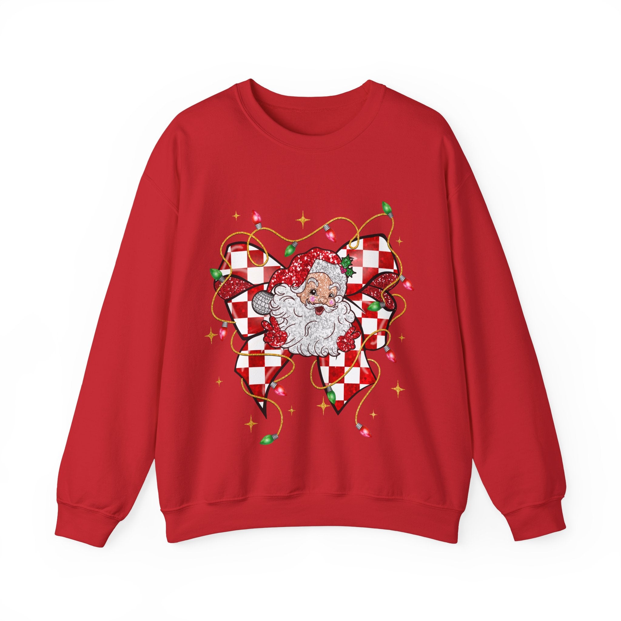 Gildan Festive Santa Heart Crewneck Sweatshirt