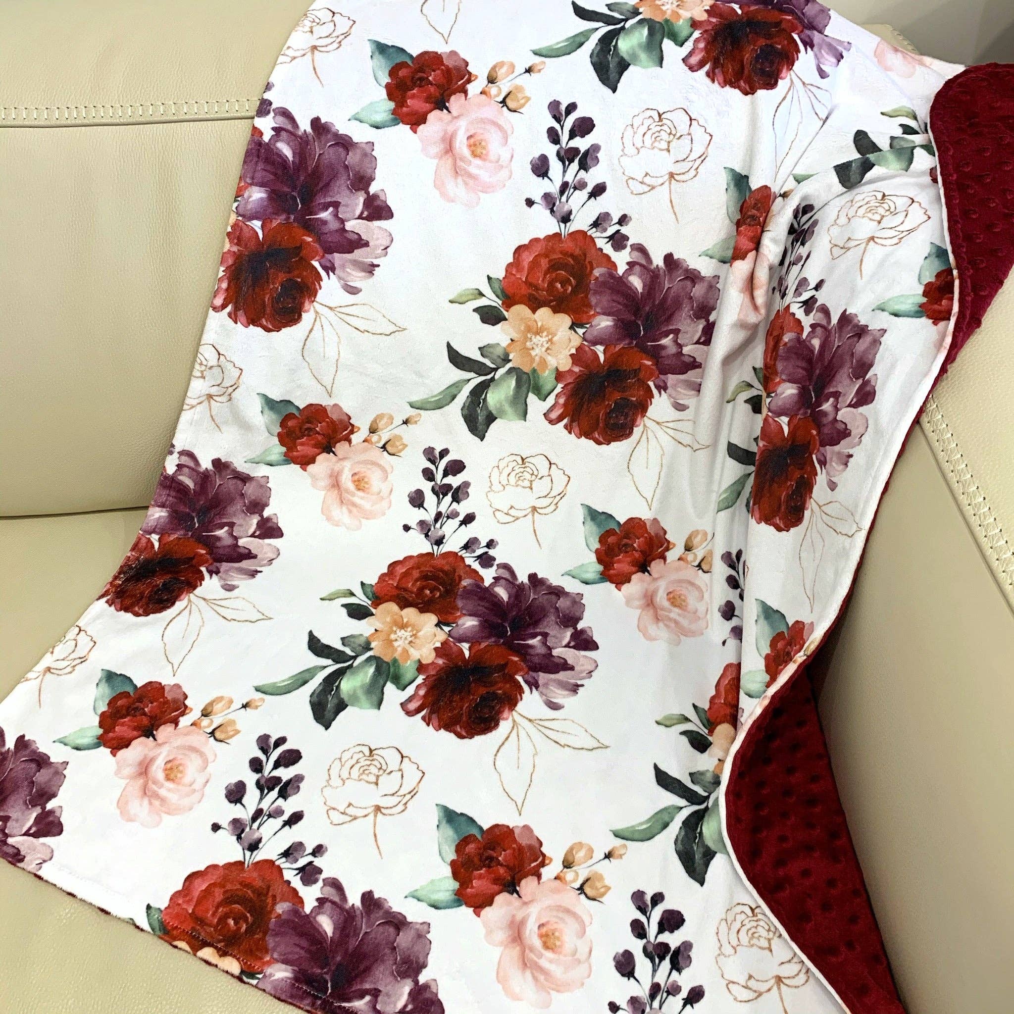 Premium Baby & Toddler Blanket - Red Floral