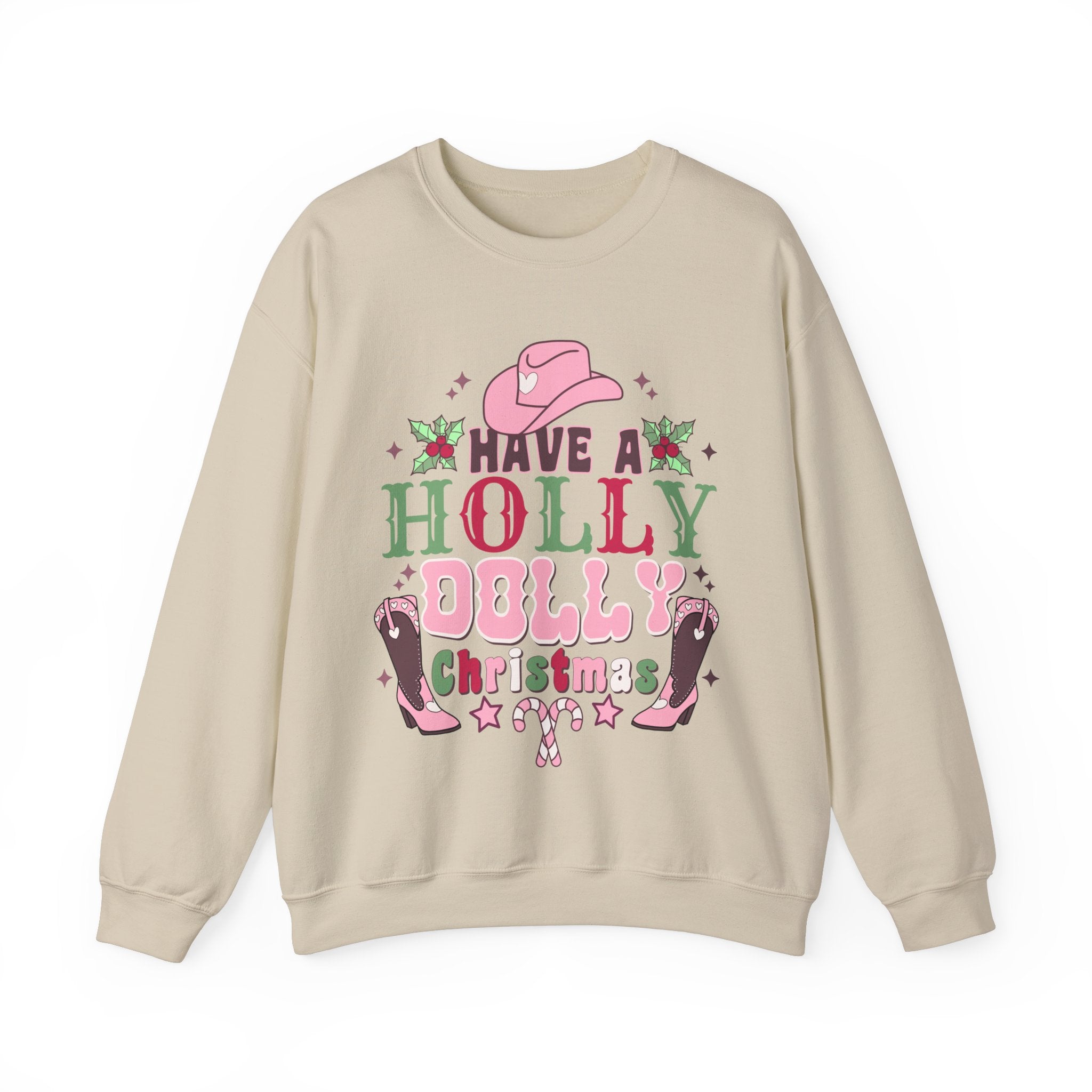 Gildan Have a Holly Dolly Christmas Sweatshirt - Unisex Heavy Blend Crewneck