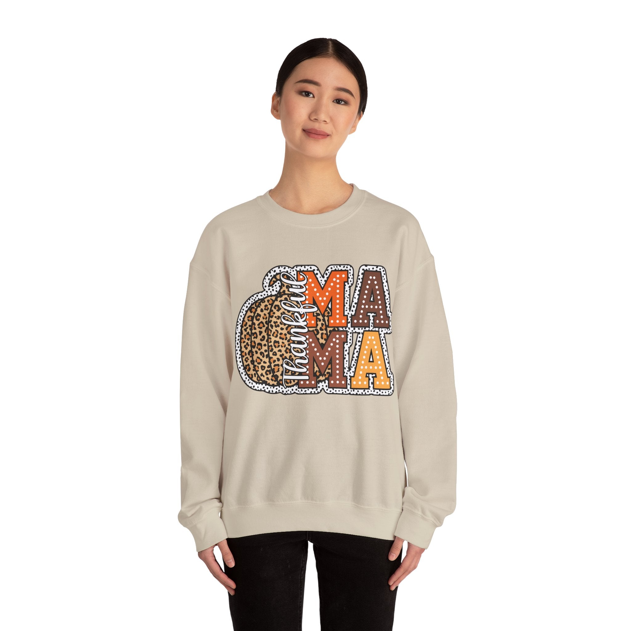 Gildan Leopard Pumpkin Mama Crewneck Sweatshirt - Fall Fashion for Moms