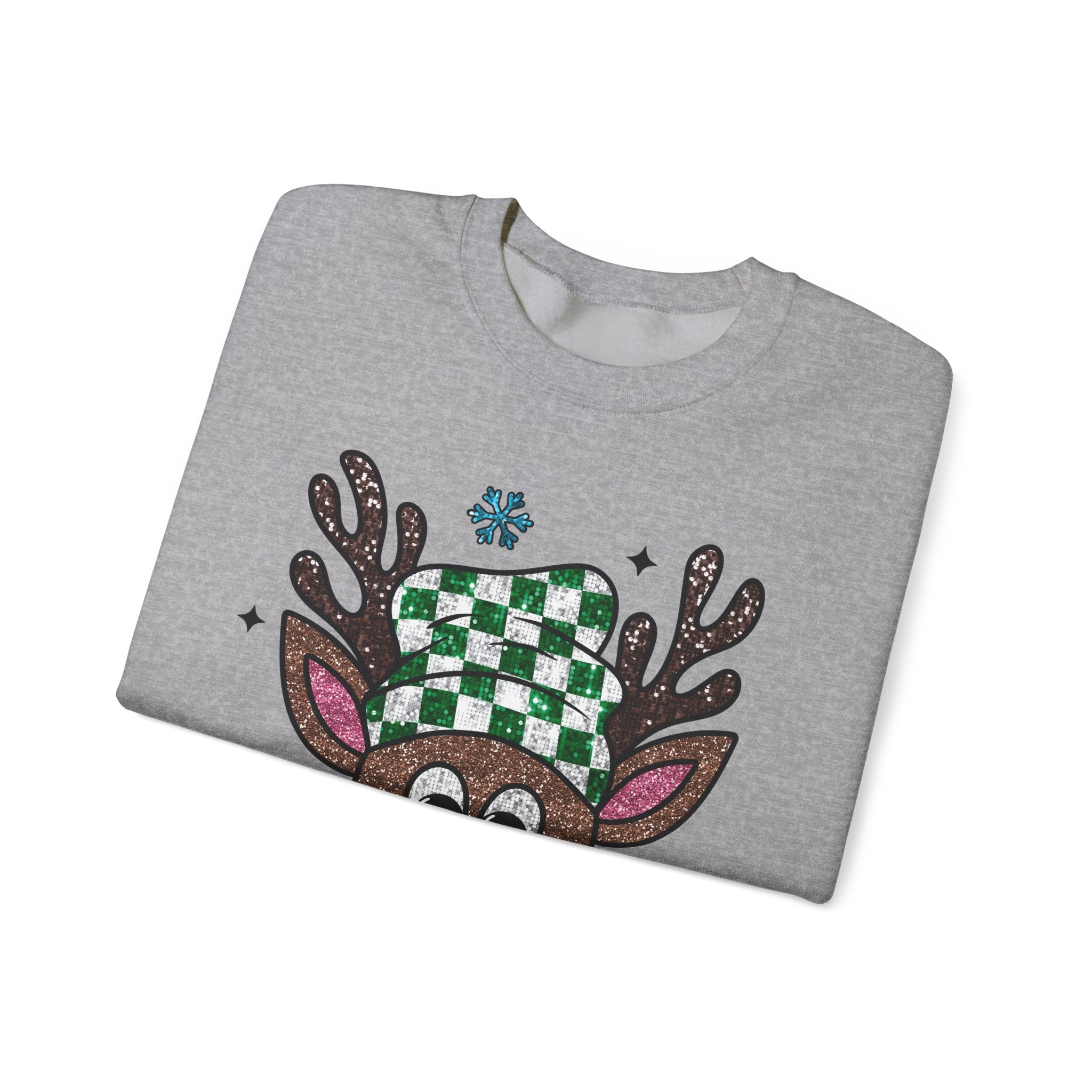 Gildan Festive Reindeer Crewneck Sweatshirt for Holiday Cheer