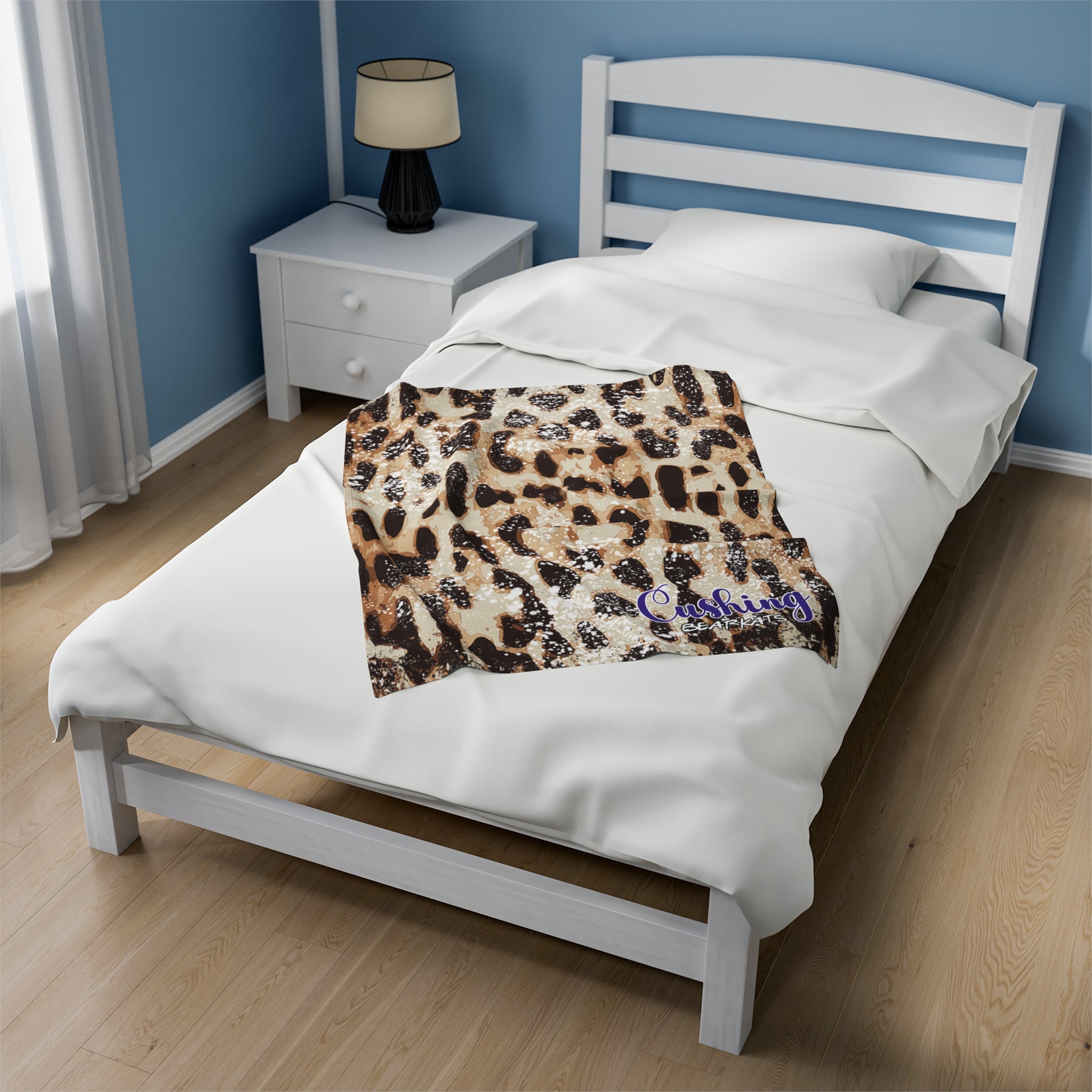 SCHOOL SPIRIT BLANKET | CUSHING BEARKATS | LEOPARD 1