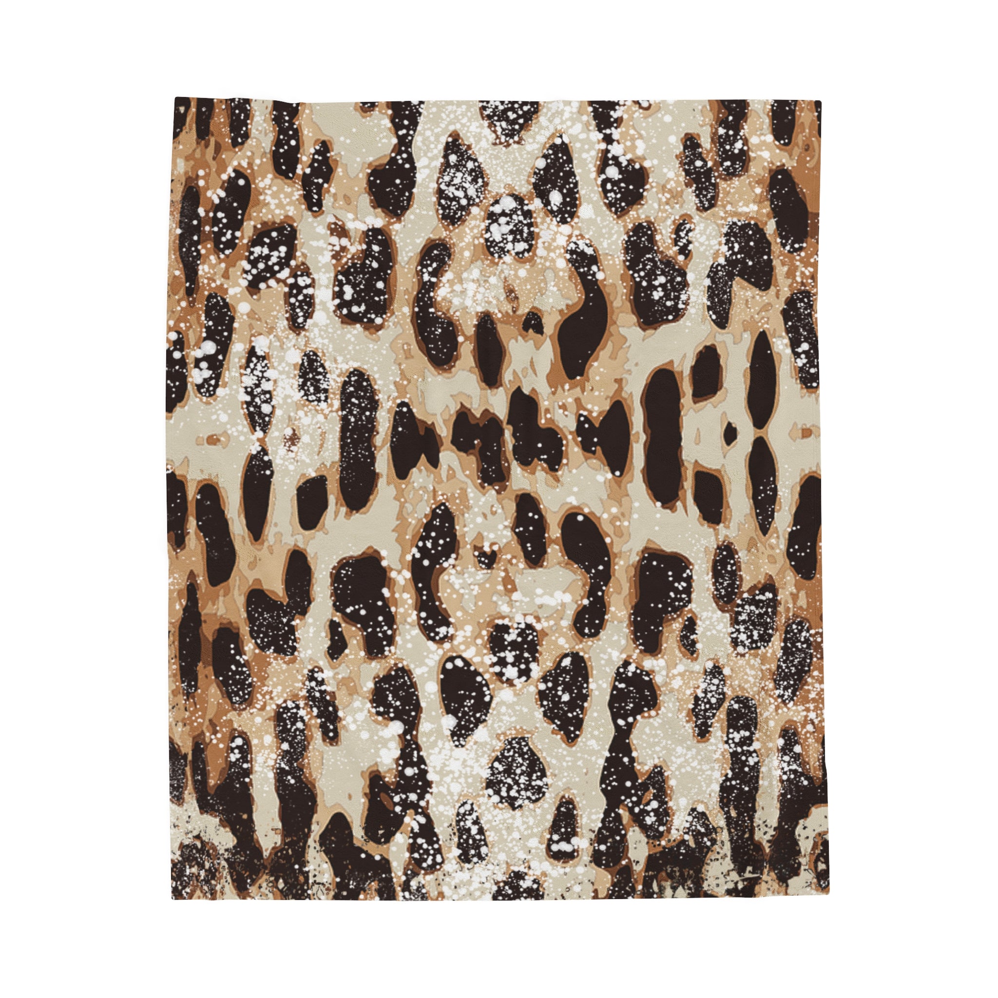 Velveteen Plush Blanket | DISTRESSED LEOPARD