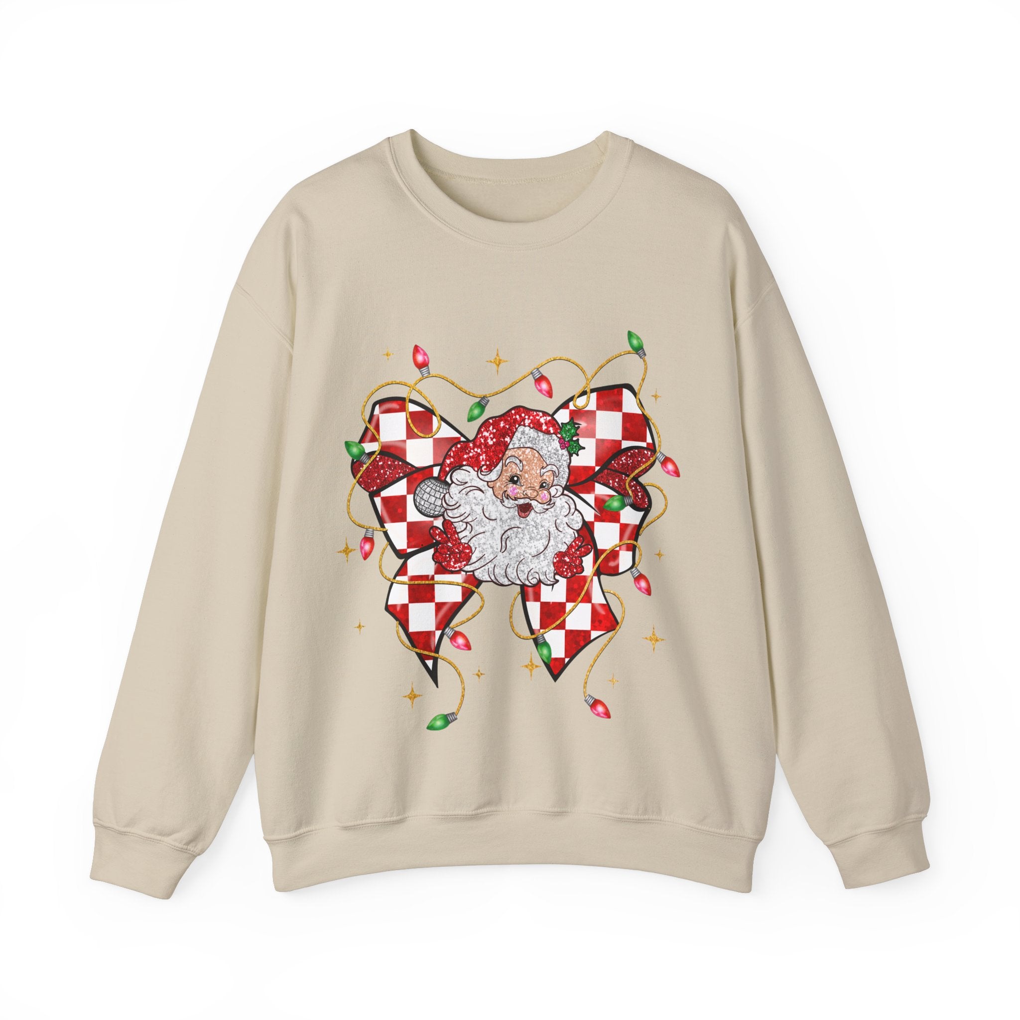 Gildan Festive Santa Heart Crewneck Sweatshirt