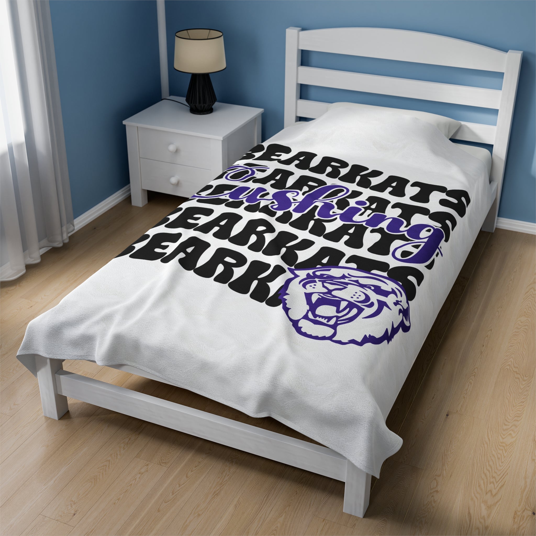 SCHOOL SPIRIT BLANKET | CUSHING BEARKATS | STACKED LOGO