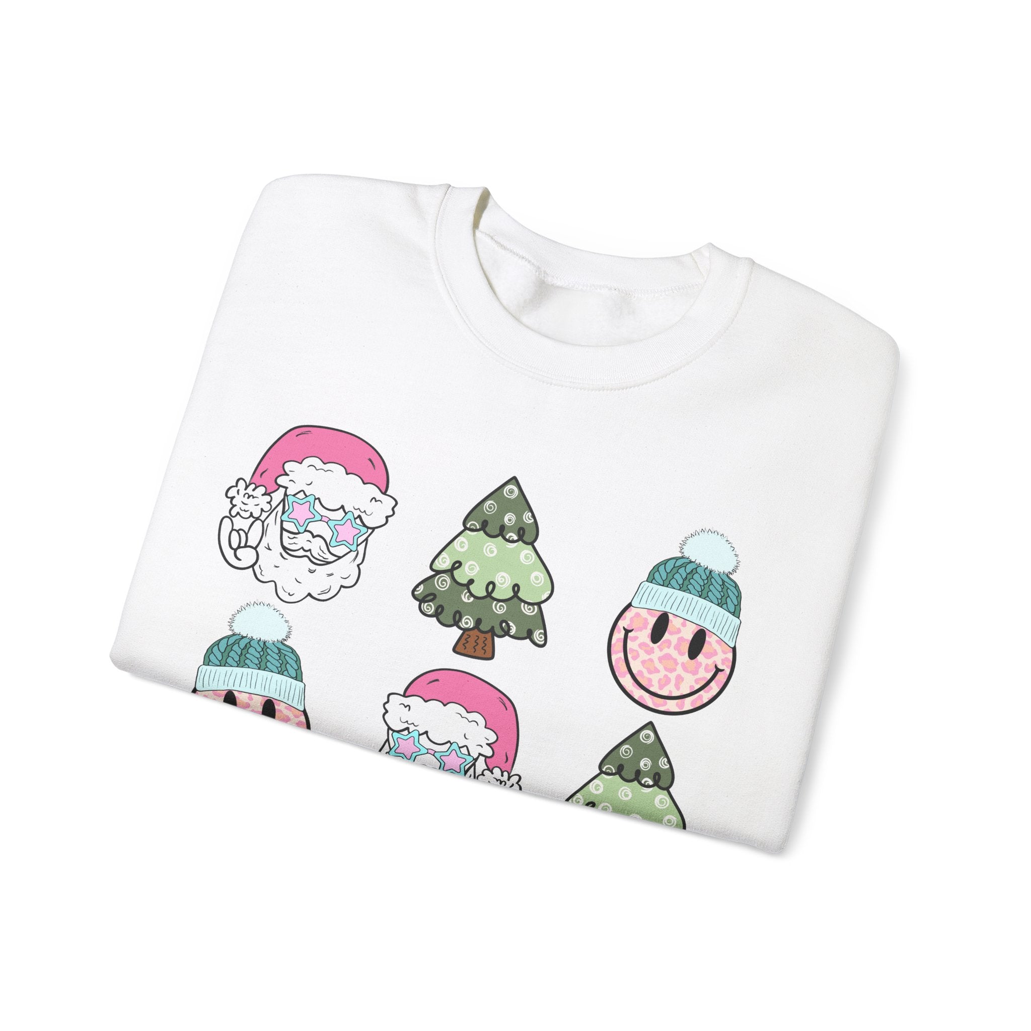 Gildan Festive Cheer Unisex Crewneck Sweatshirt - Christmas Trees & Santa Designs