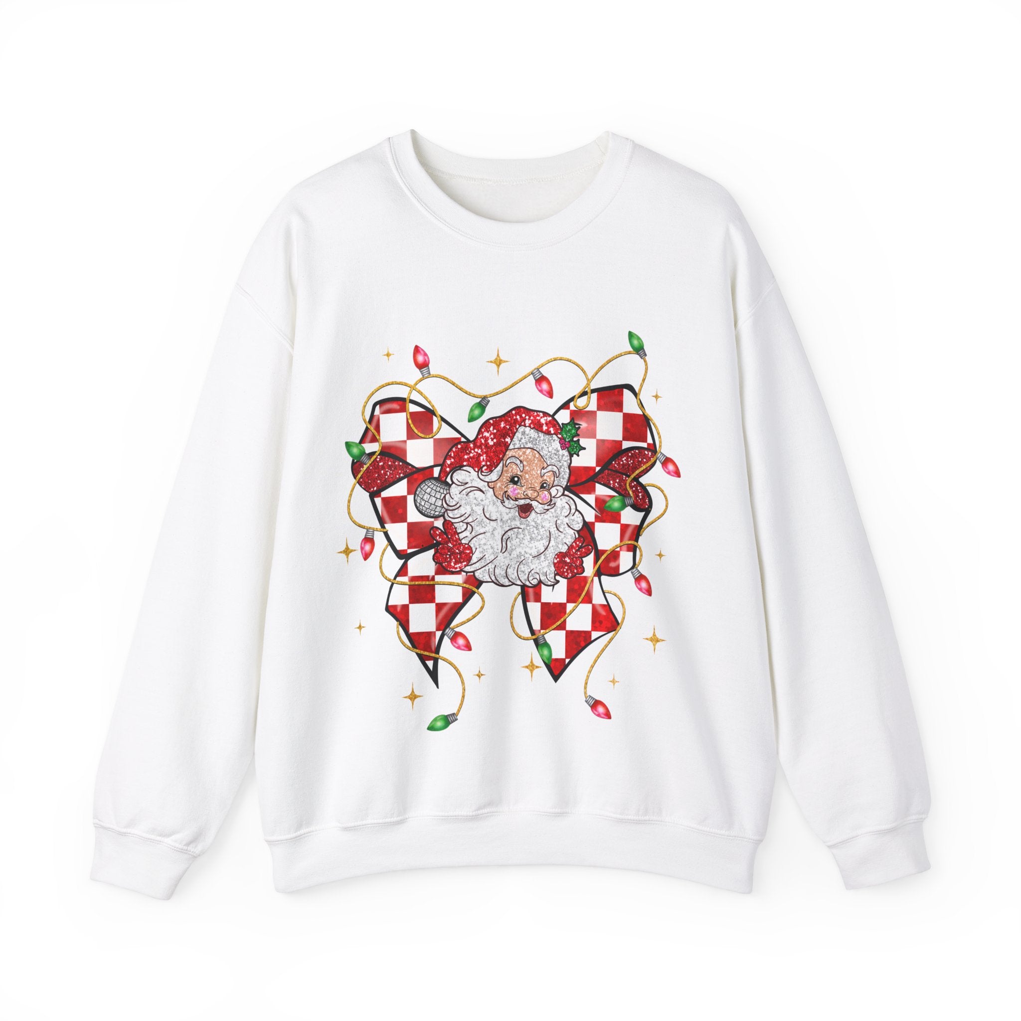 Gildan Festive Santa Heart Crewneck Sweatshirt