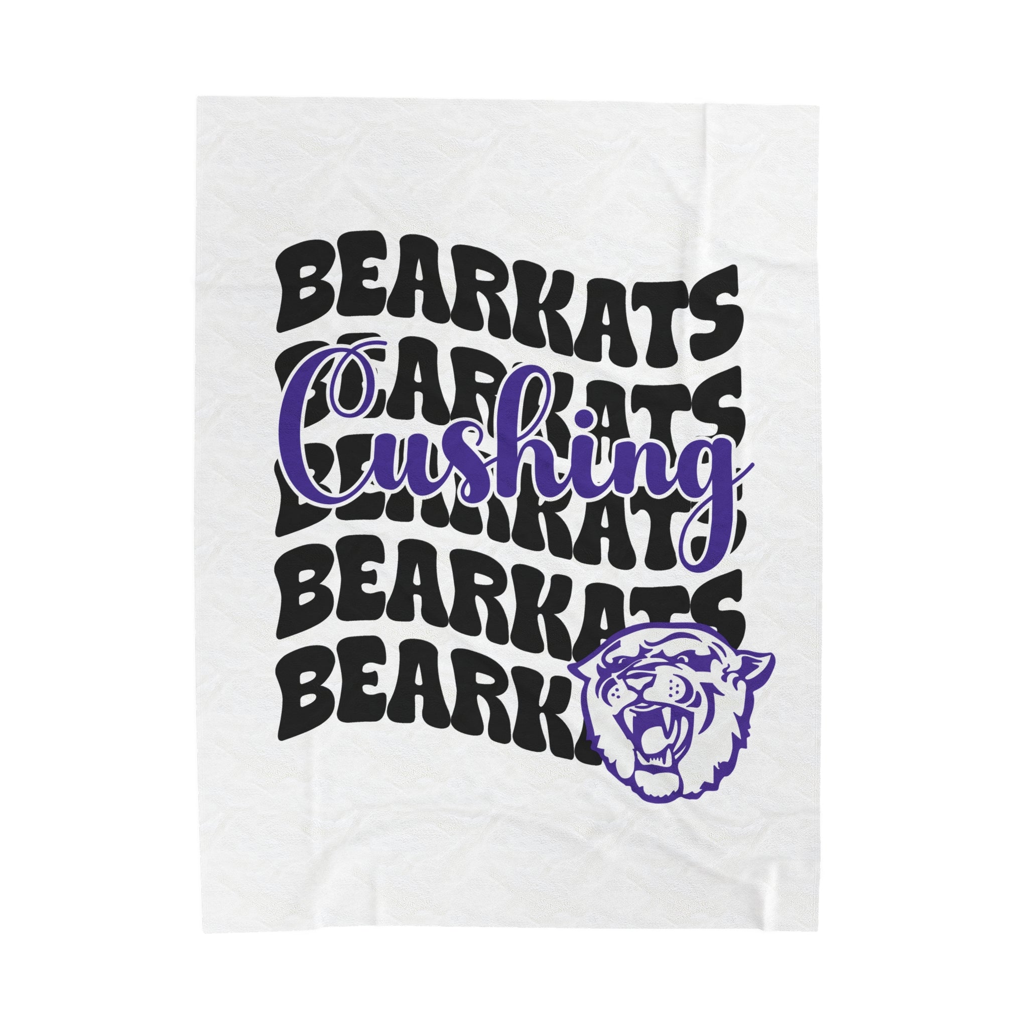 SCHOOL SPIRIT BLANKET | CUSHING BEARKATS | STACKED LOGO