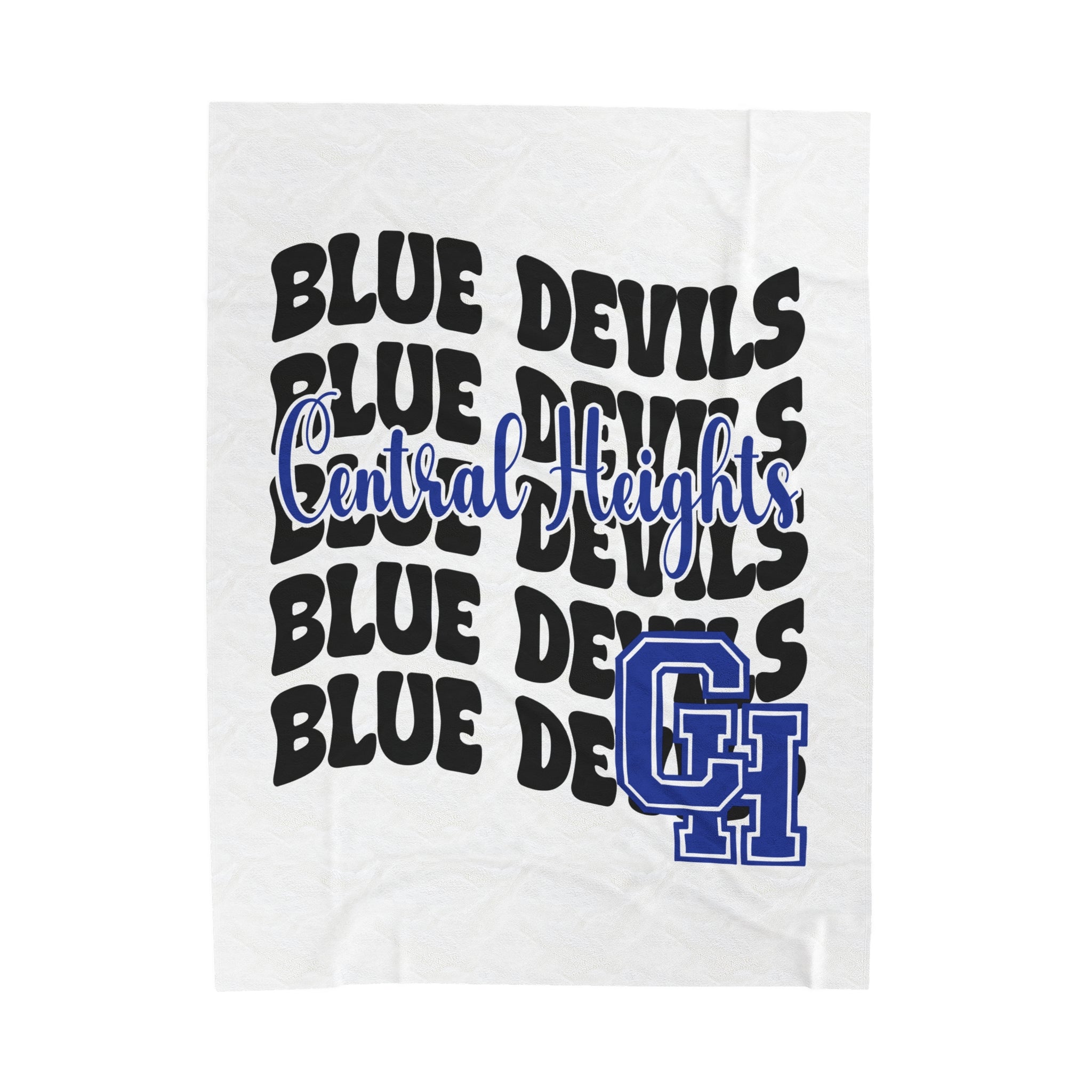 SCHOOL SPIRIT BLANKET | STACKED CENTRAL HEIGHTS BLUE DEVILS