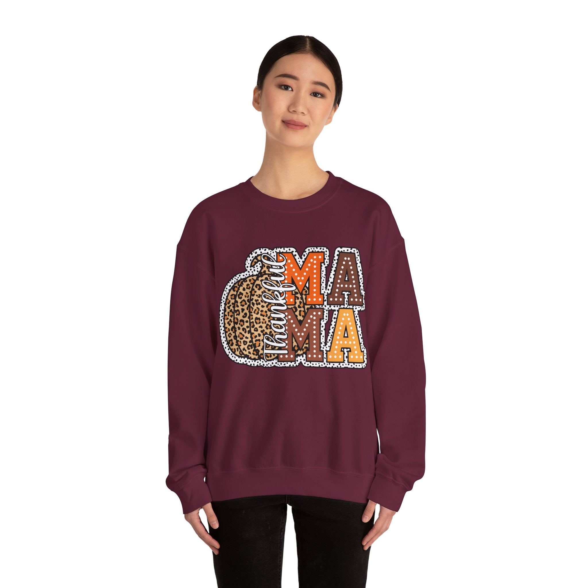 Gildan Leopard Pumpkin Mama Crewneck Sweatshirt - Fall Fashion for Moms