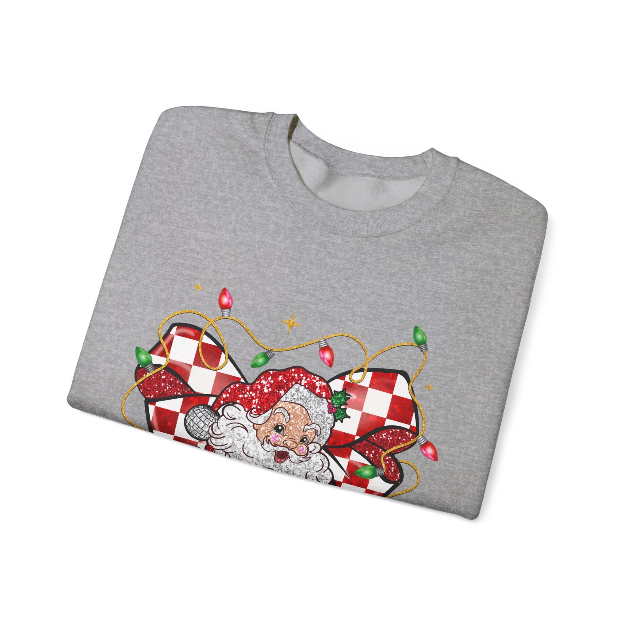 Gildan Festive Santa Heart Crewneck Sweatshirt