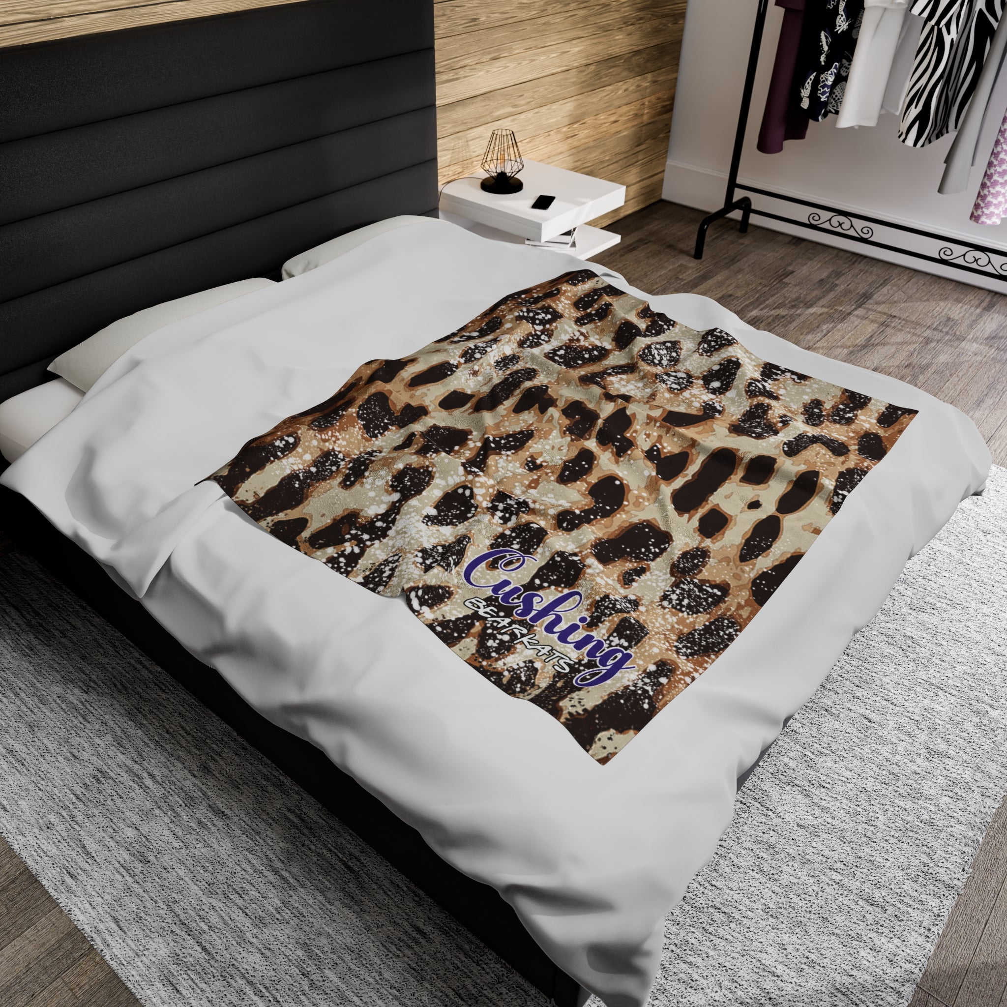 SCHOOL SPIRIT BLANKET | CUSHING BEARKATS | LEOPARD 1