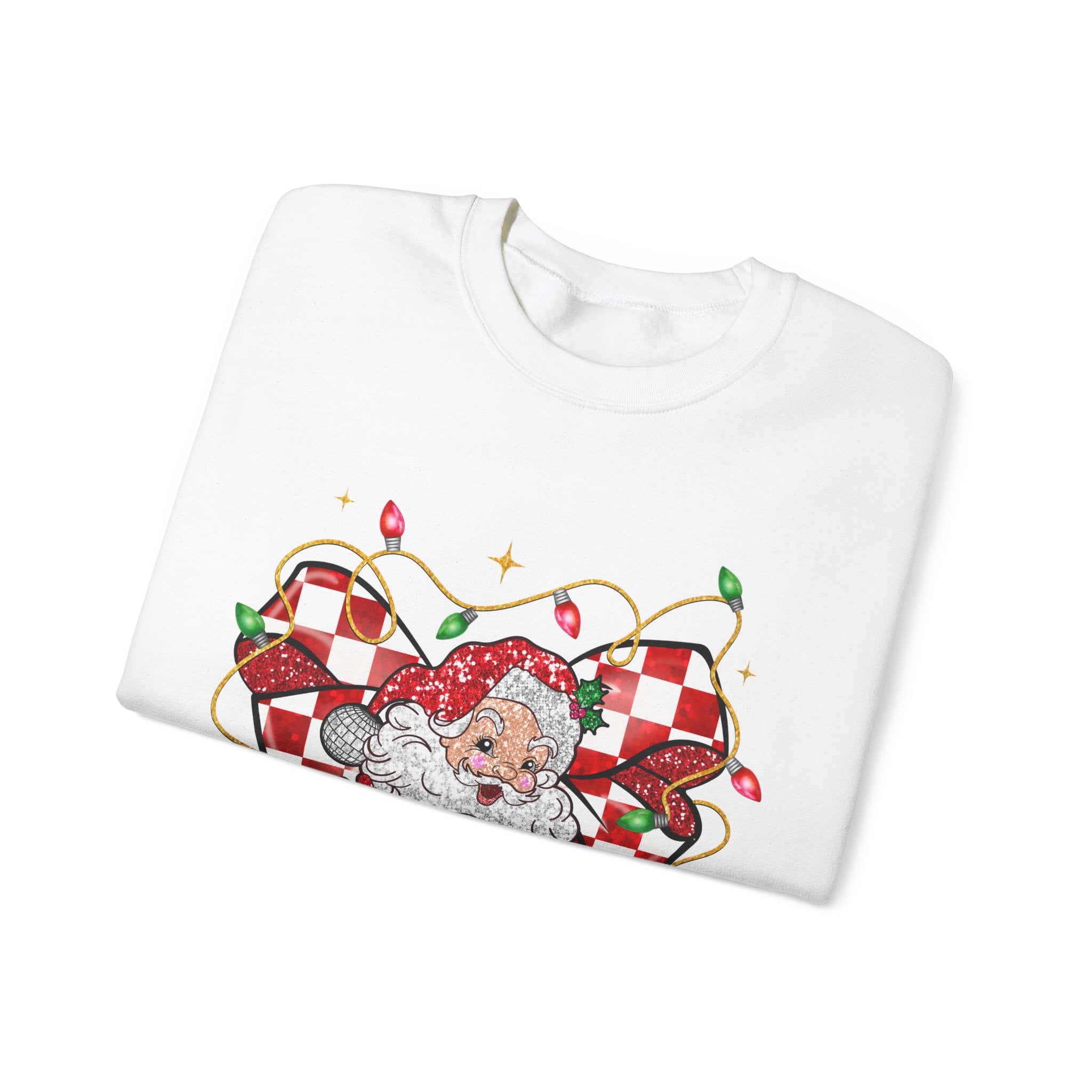 Gildan Festive Santa Heart Crewneck Sweatshirt