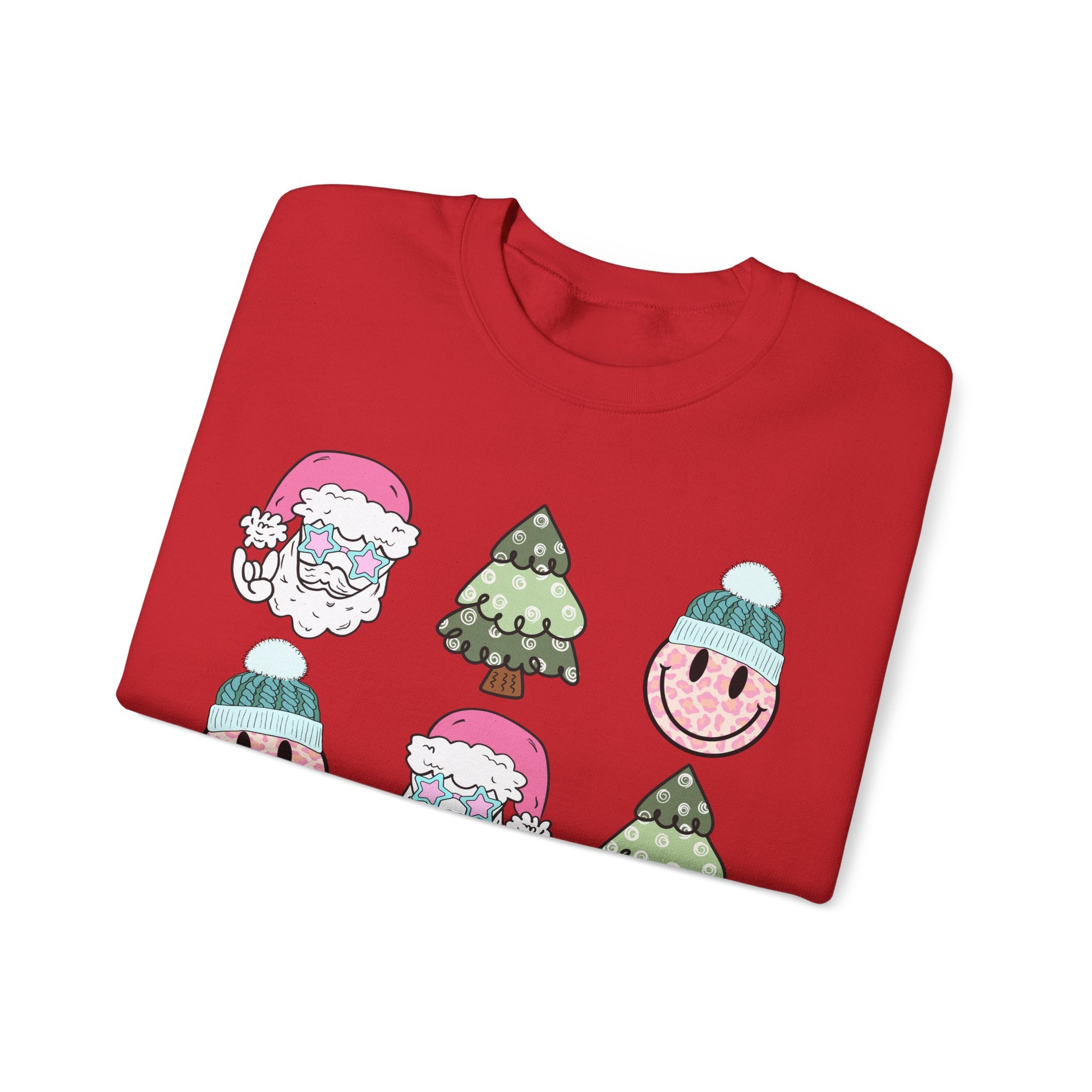 Gildan Festive Cheer Unisex Crewneck Sweatshirt - Christmas Trees & Santa Designs