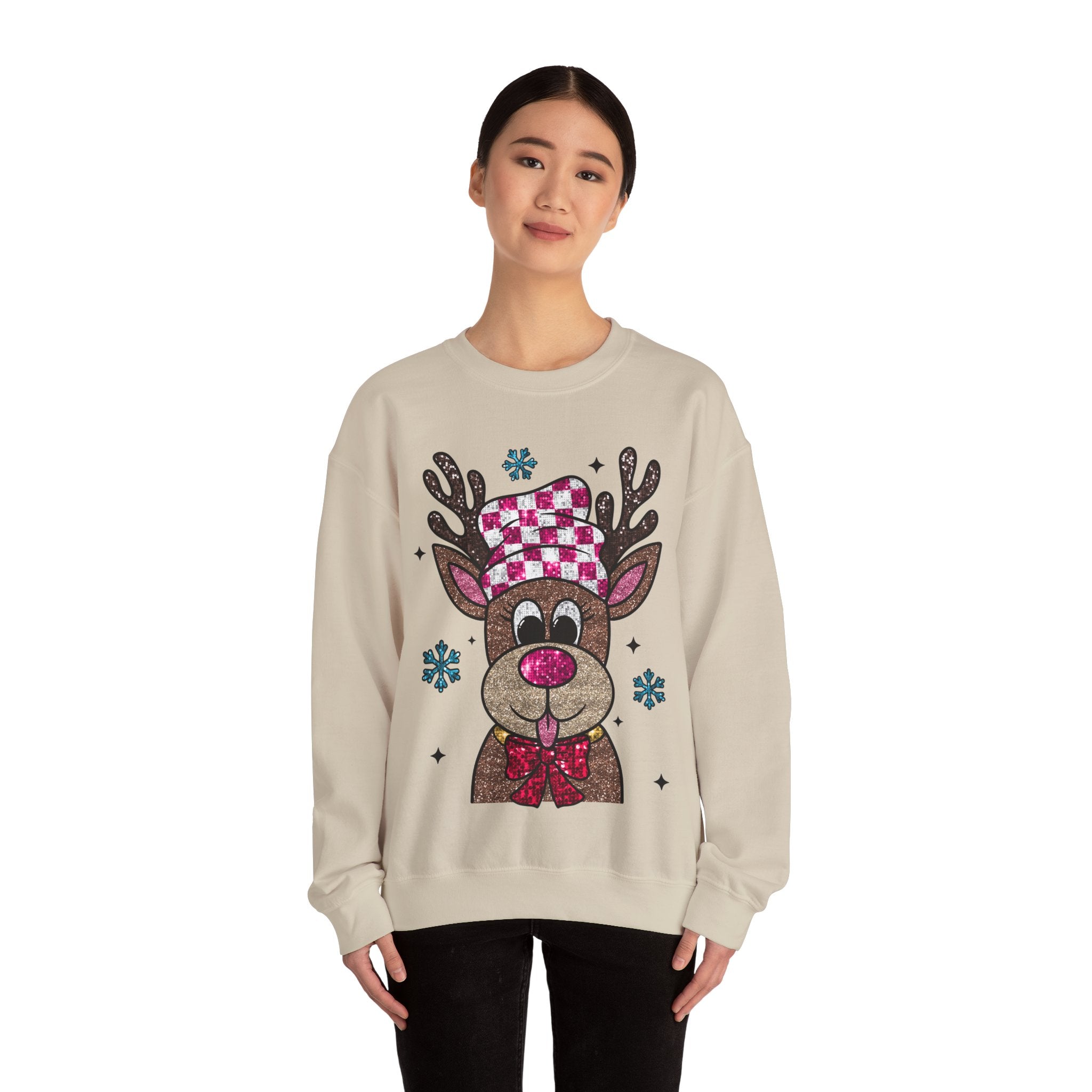 Gildan Cozy Rudolph Christmas Crewneck Sweatshirt