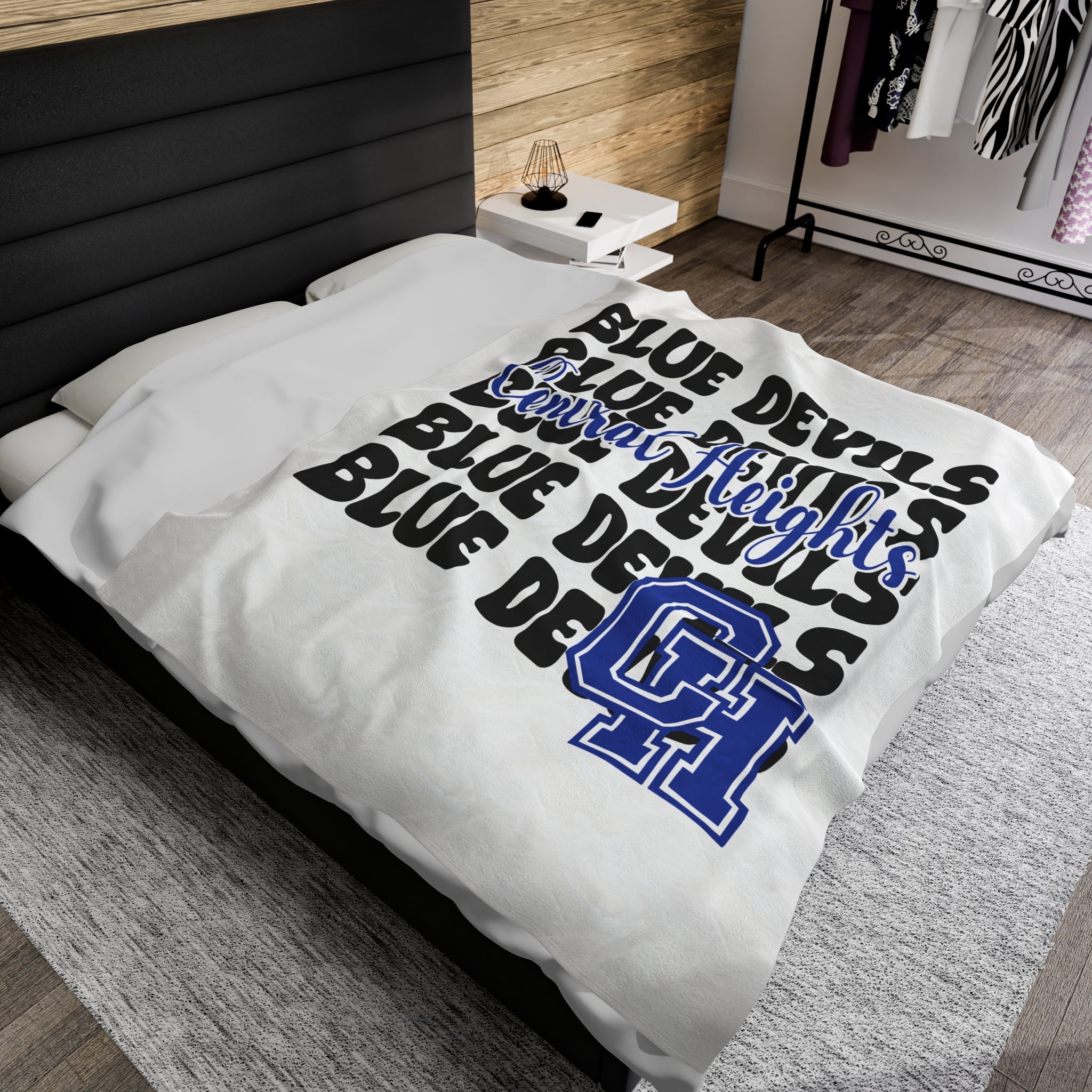 SCHOOL SPIRIT BLANKET | STACKED CENTRAL HEIGHTS BLUE DEVILS