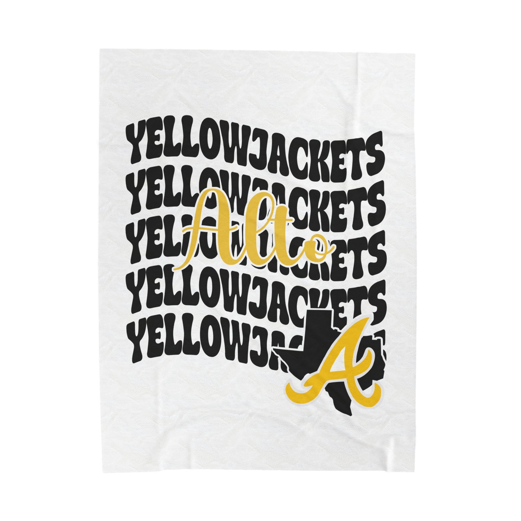 SCHOOL SPIRIT BLANKET | STACKED ALTO YELLOWJACKETS