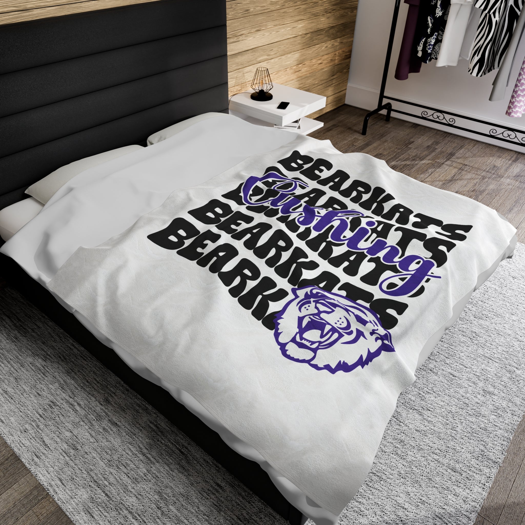 SCHOOL SPIRIT BLANKET | CUSHING BEARKATS | STACKED LOGO