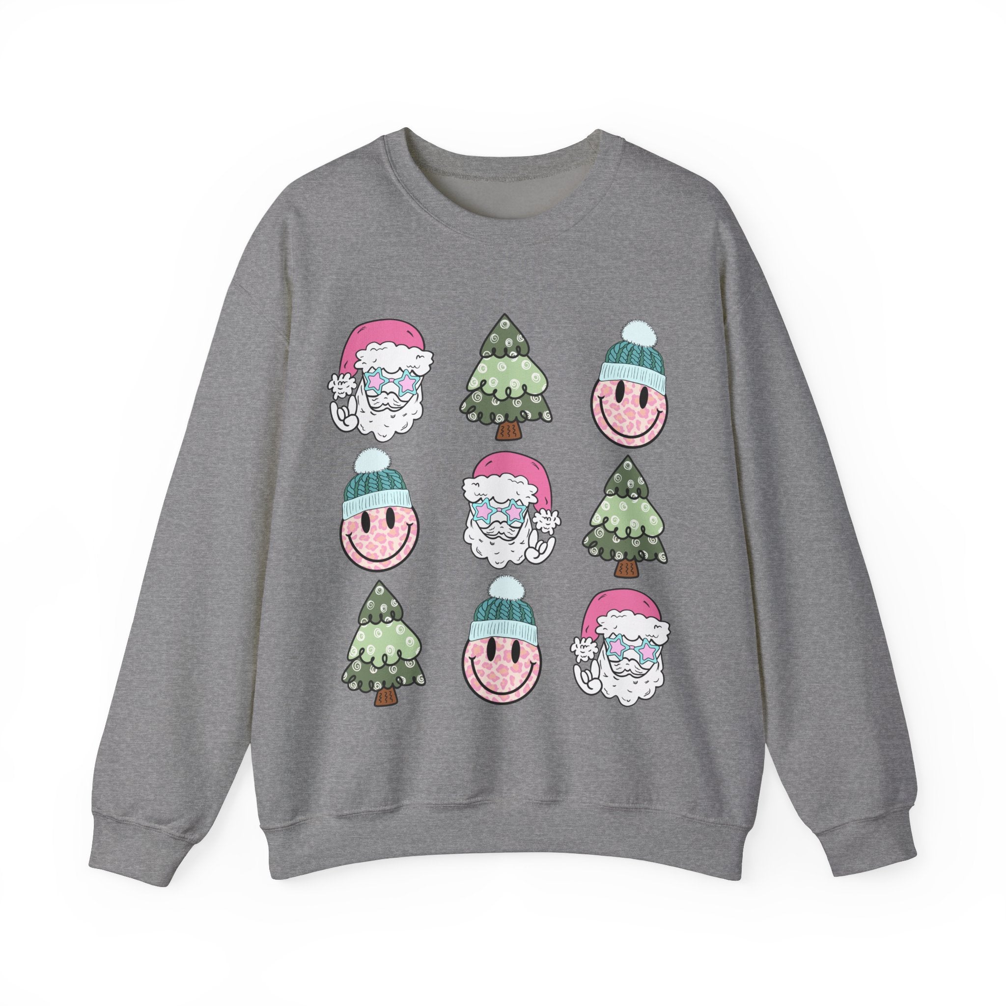 Gildan Festive Cheer Unisex Crewneck Sweatshirt - Christmas Trees & Santa Designs