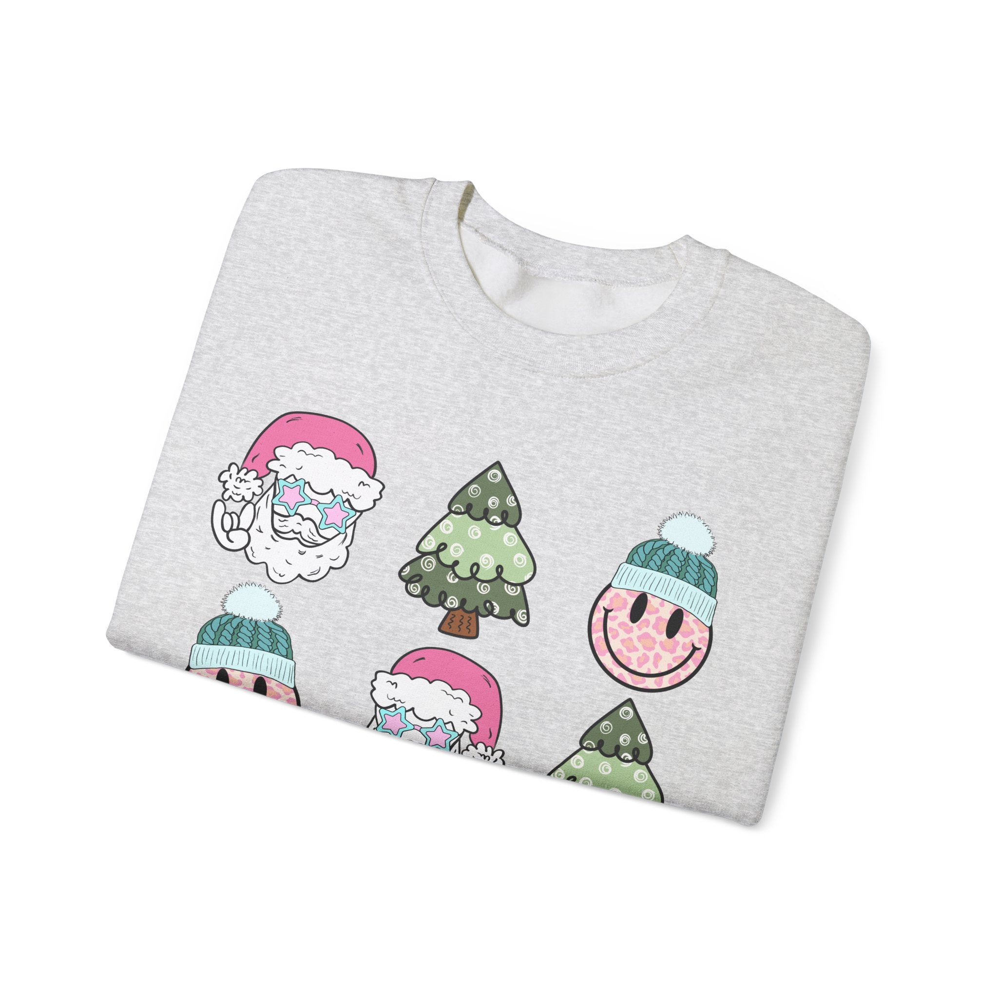 Gildan Festive Cheer Unisex Crewneck Sweatshirt - Christmas Trees & Santa Designs