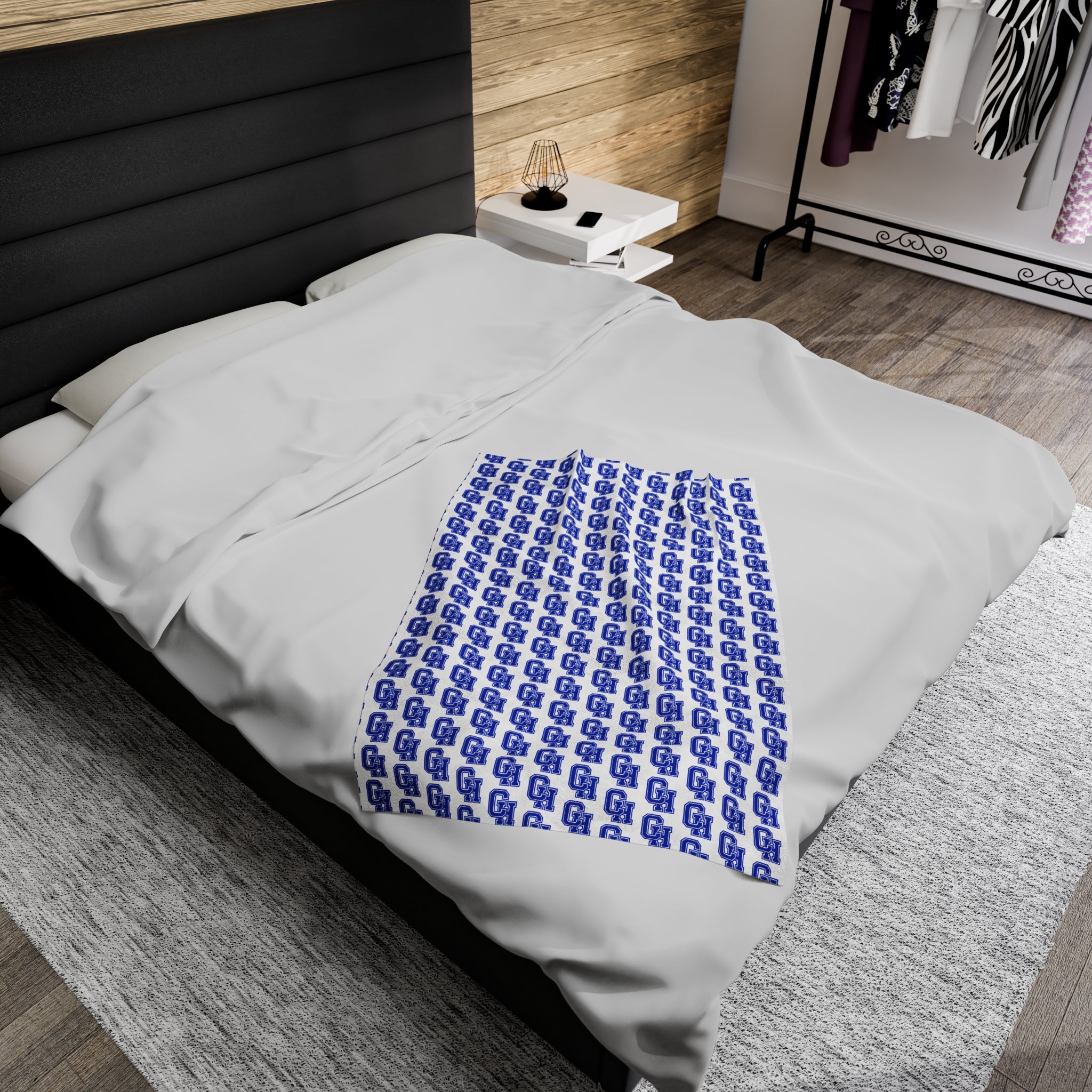 SCHOOL SPIRIT BLANKET | CENTRAL HEIGHTS BLUE DEVILS PATTERN