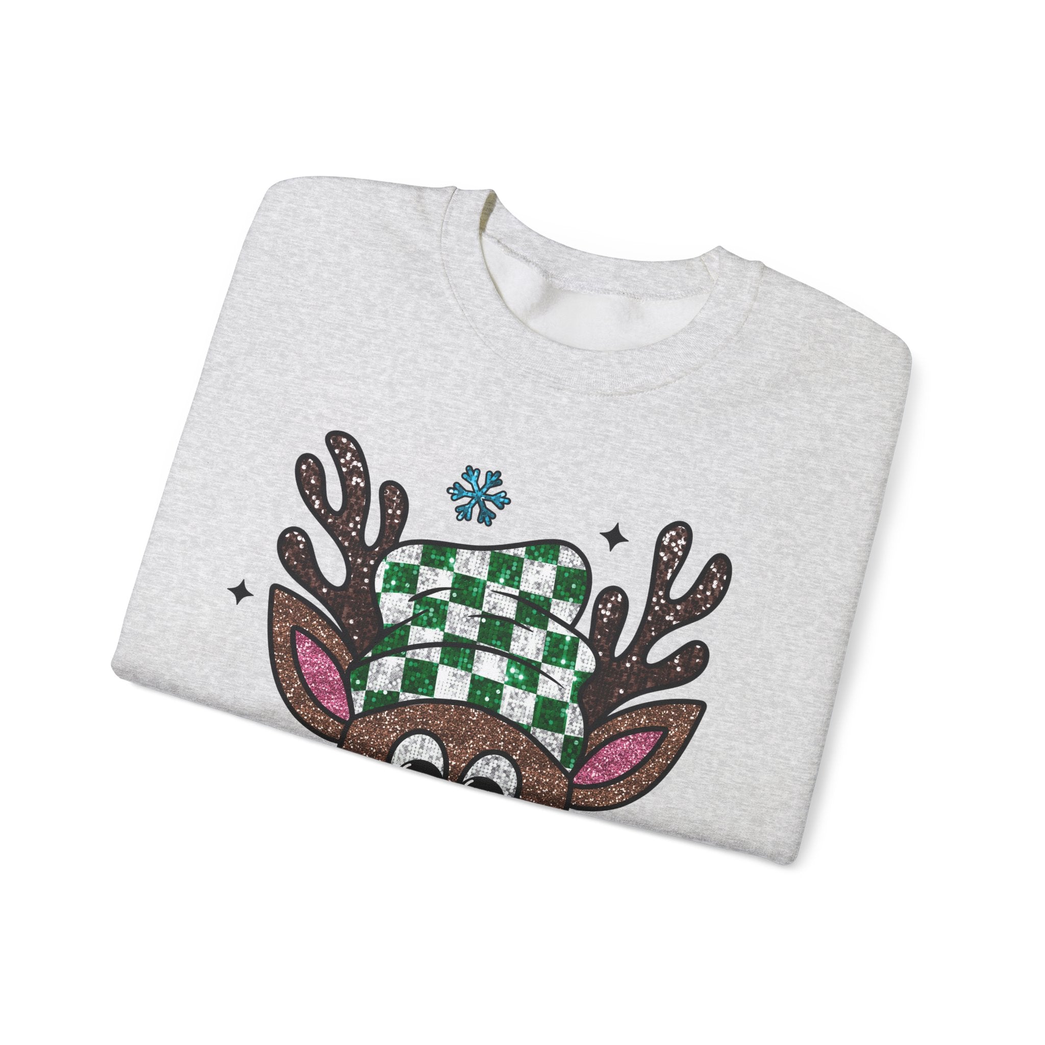 Gildan Festive Reindeer Crewneck Sweatshirt for Holiday Cheer