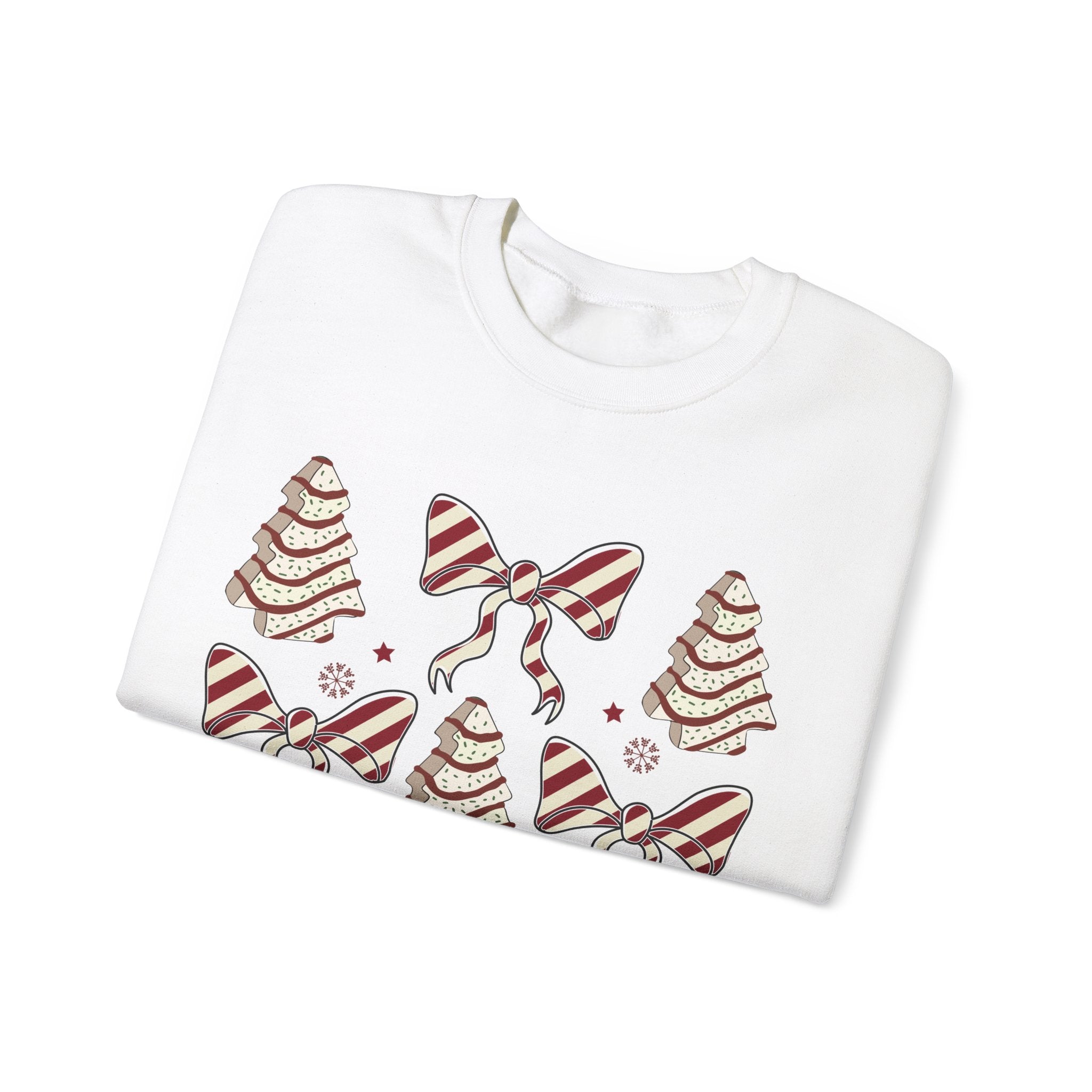 Gildan Cozy Christmas Crewneck Sweatshirt with Festive Trees & Bows