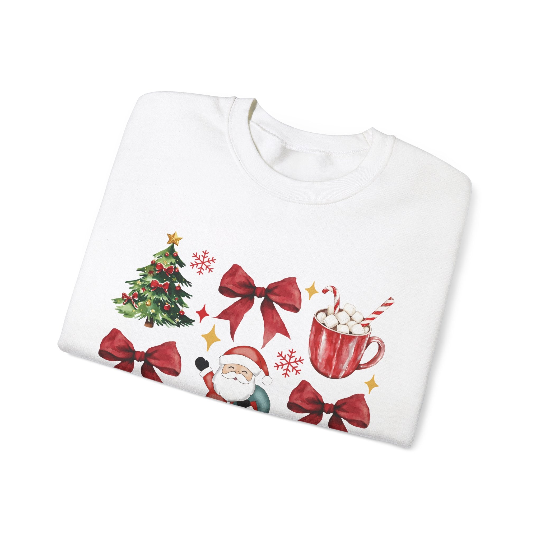 Festive Santa Gildan Crewneck Sweatshirt - Cozy Holiday Apparel